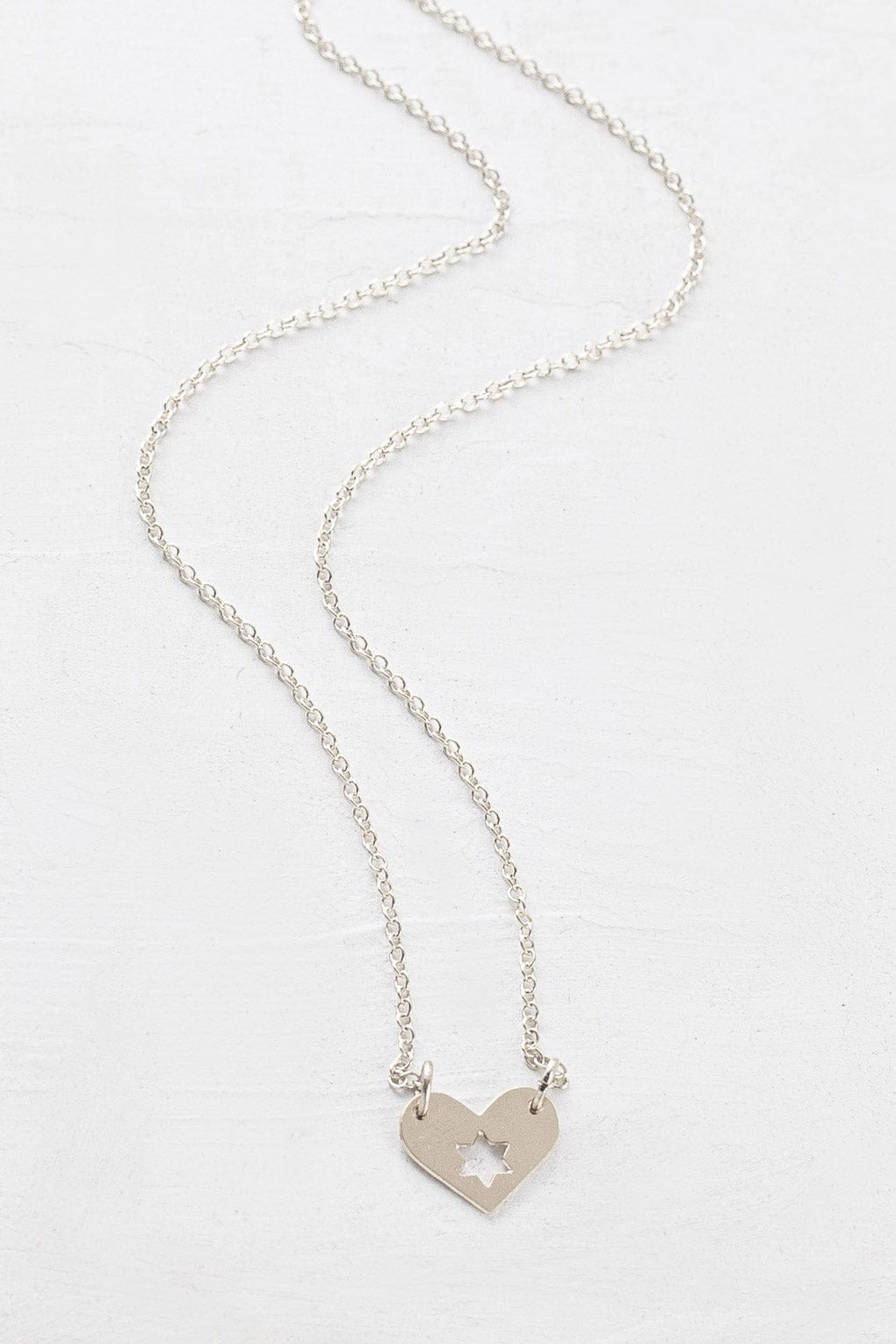 Silver Israel at Heart Necklace - 20% of Proceeds Donated、mySite、topwebapps