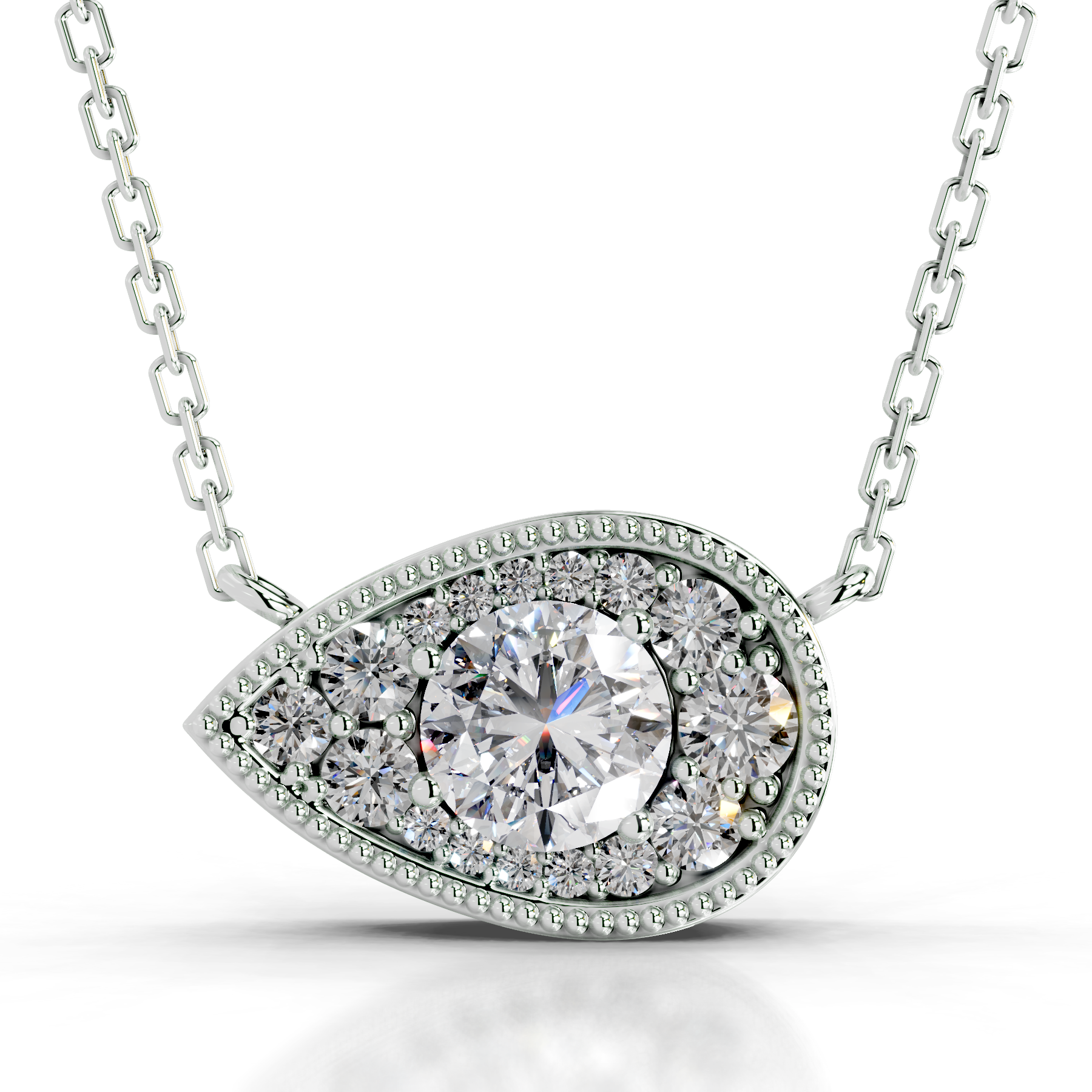 Kanesha Lab Grown Diamond Pendant (3.50 Carat) -14K White Gold、mySite、hinf8tx79