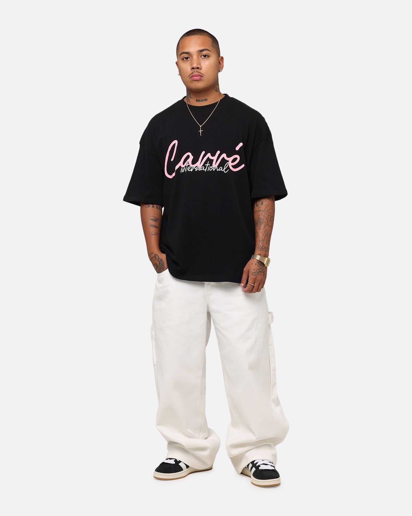 Carre International Script T-Shirt Black、mySite、zt4zffjzw