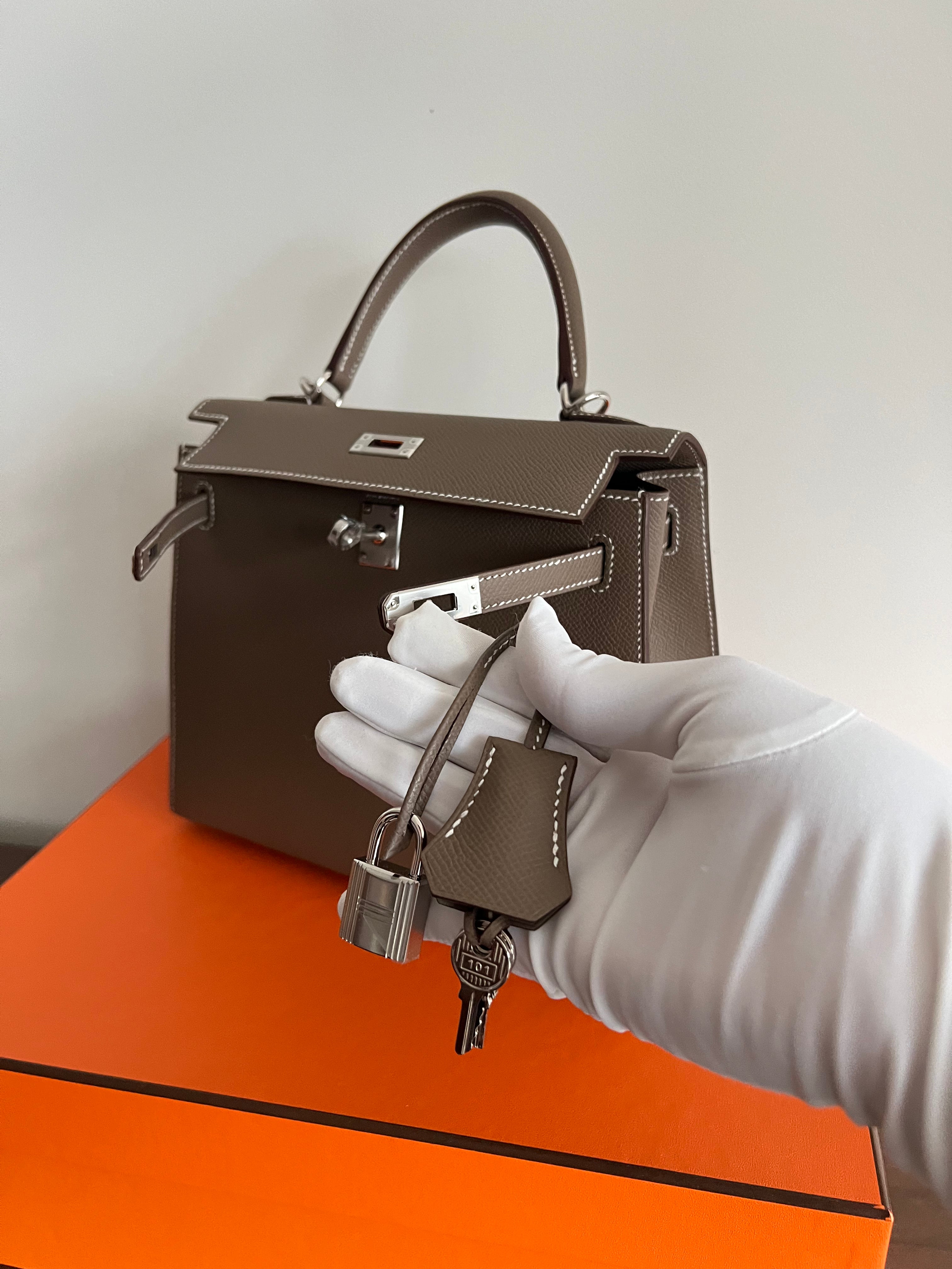 Hermès Kelly 25 Sellier Epsom Etoupe PHW、mySite、garminoutage.com