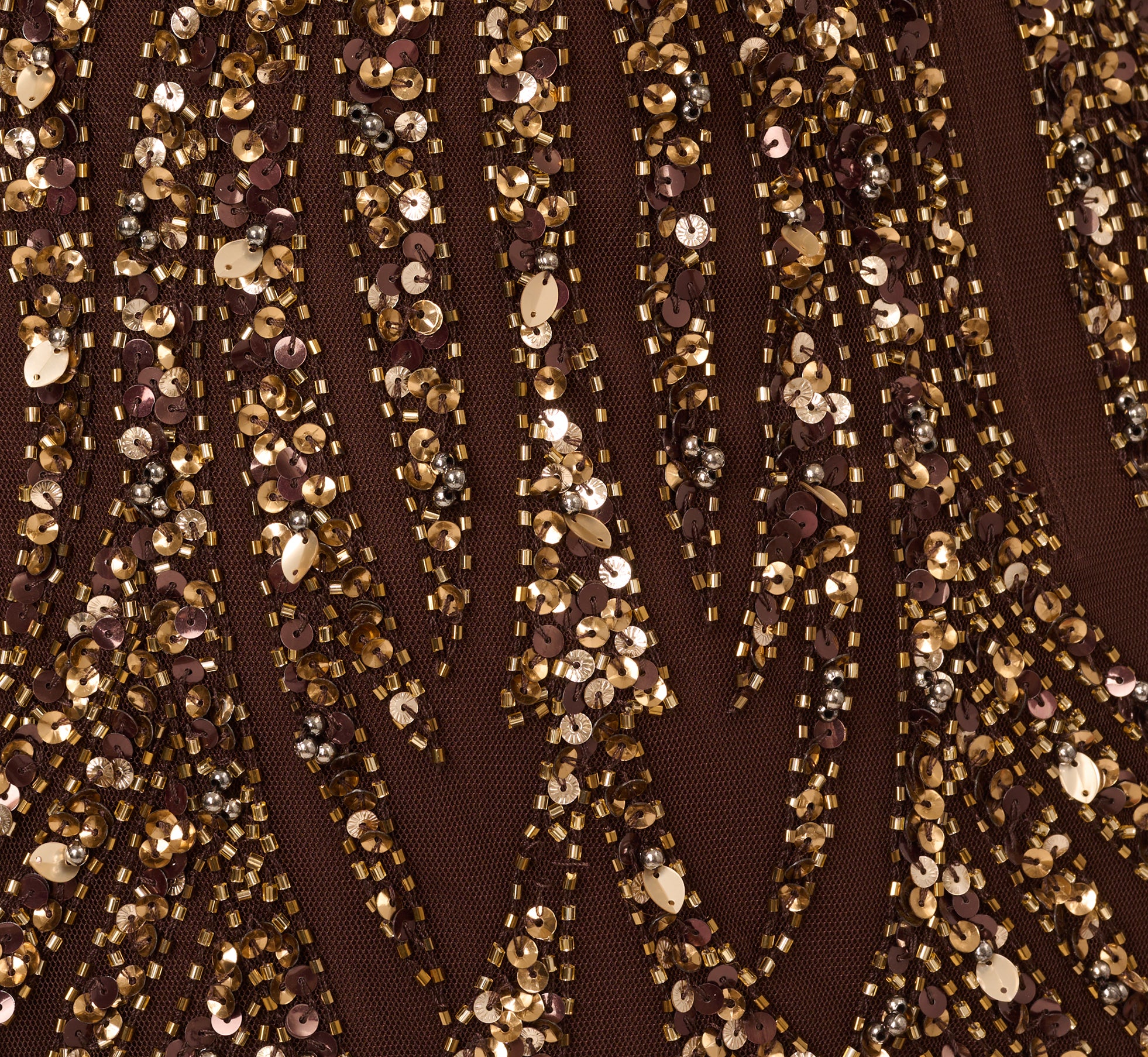 Sleeveless Beaded Mermaid Gown With Square Neckline In Chocolate、mySite、solidvoid