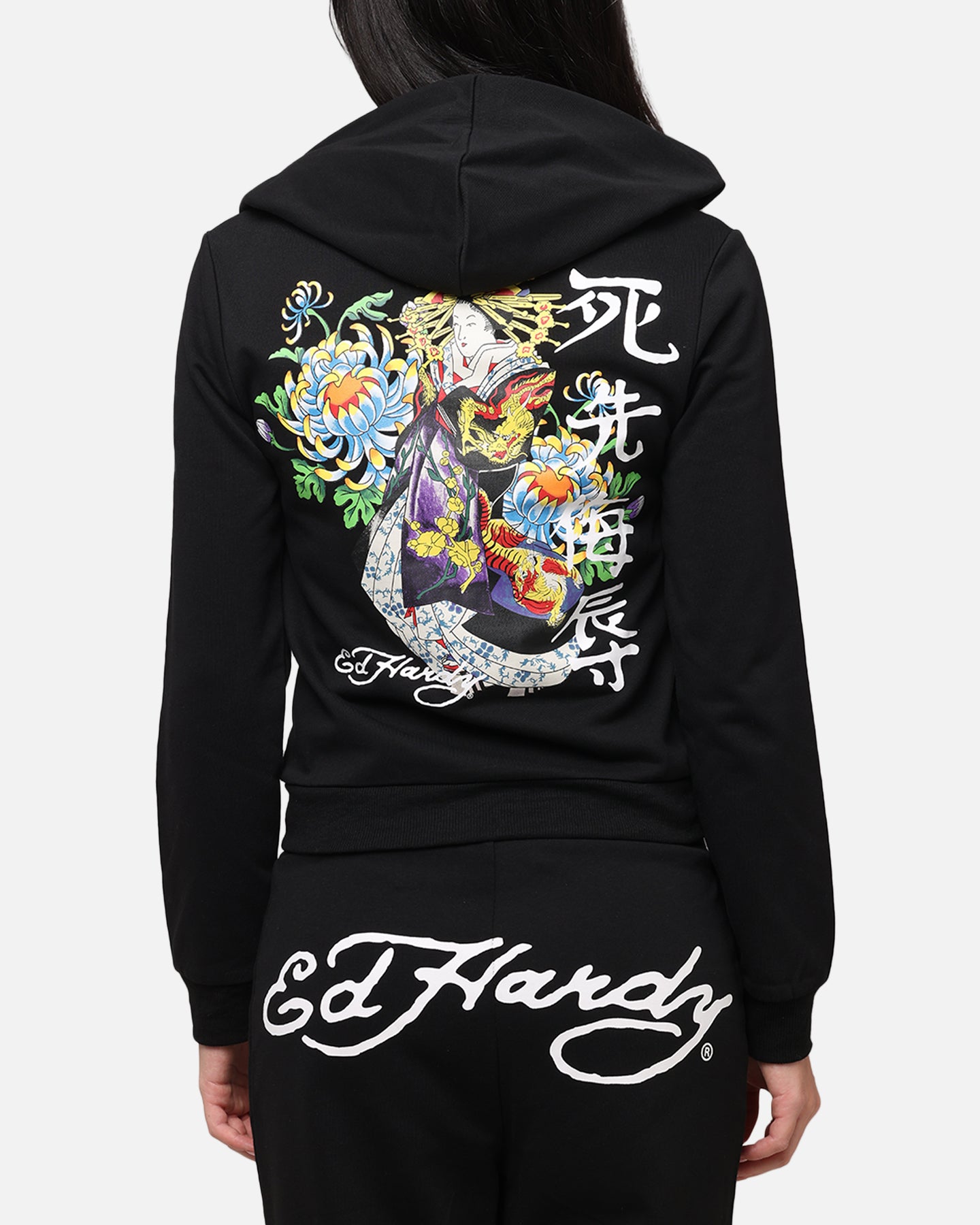 Ed Hardy Women's Flora Zip Hoodie Black、mySite、zt4zffjzw