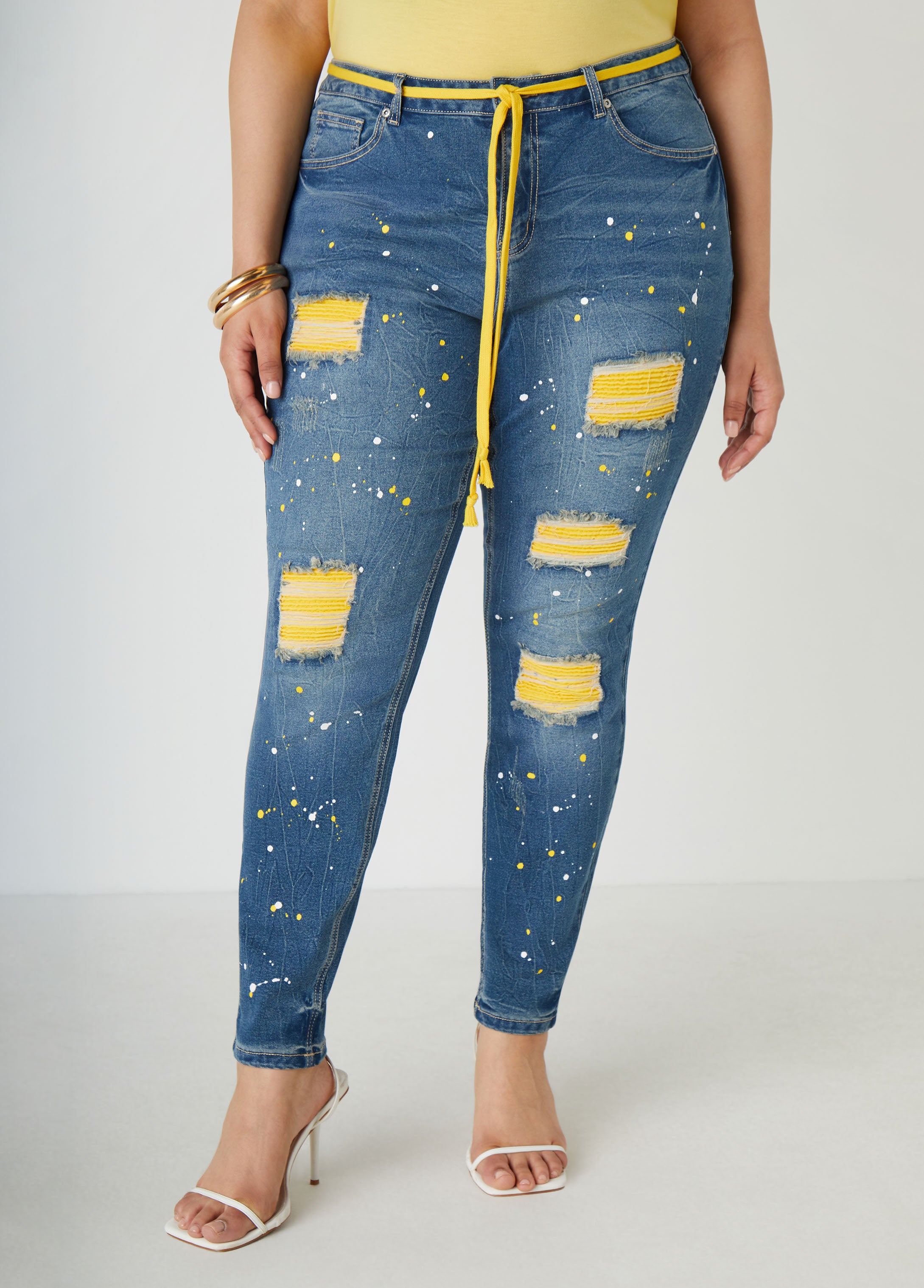 Cutout Ribbed Paneled Skinny Jeans、mySite、bengalsvssteelers