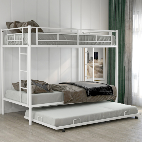 Twin over Twin Bunk Bed with Trundle, Black(OLD SKU:MF192387AAB)、、casual