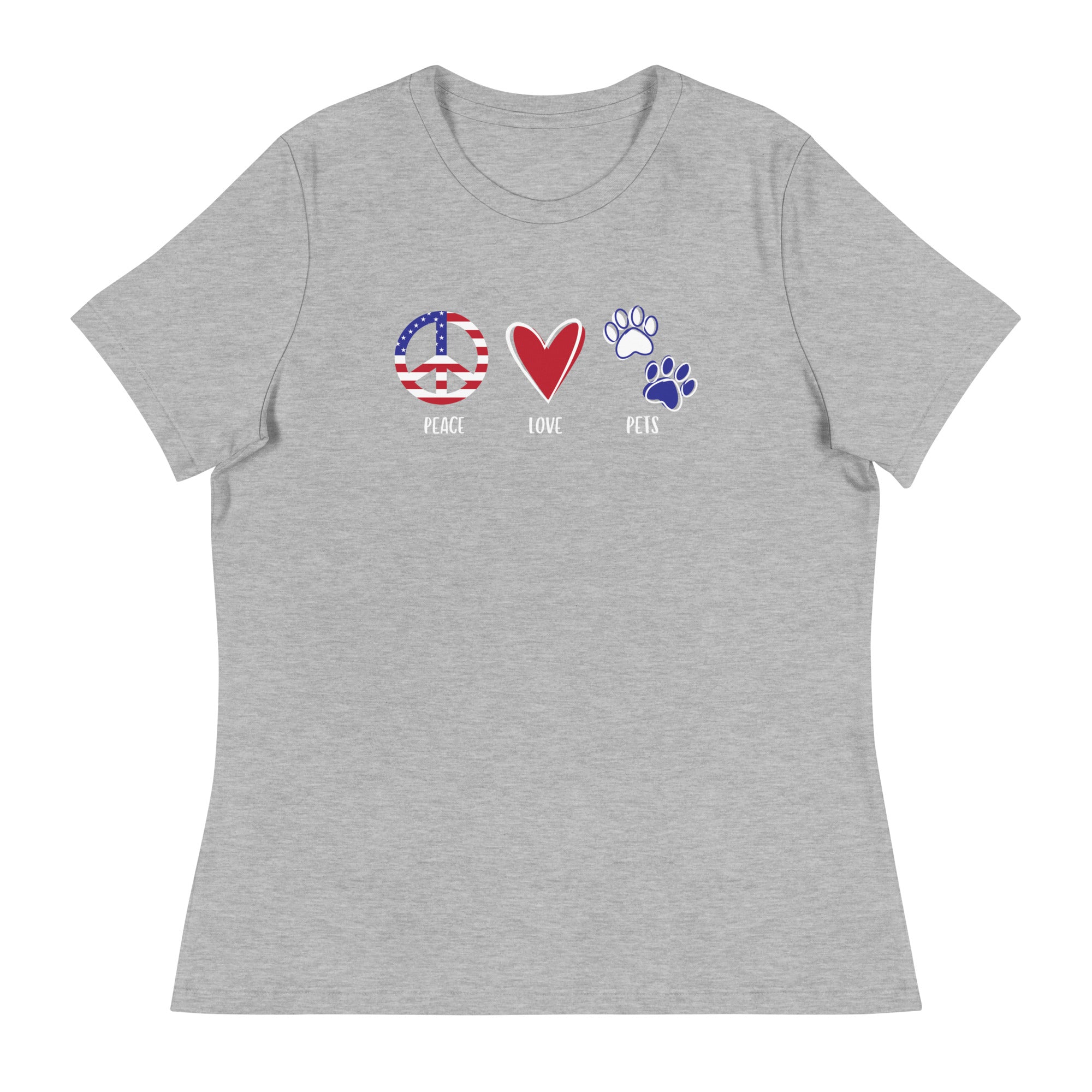 Peace Love & Pets Relaxed T-Shirt、mySite、camillekostekn