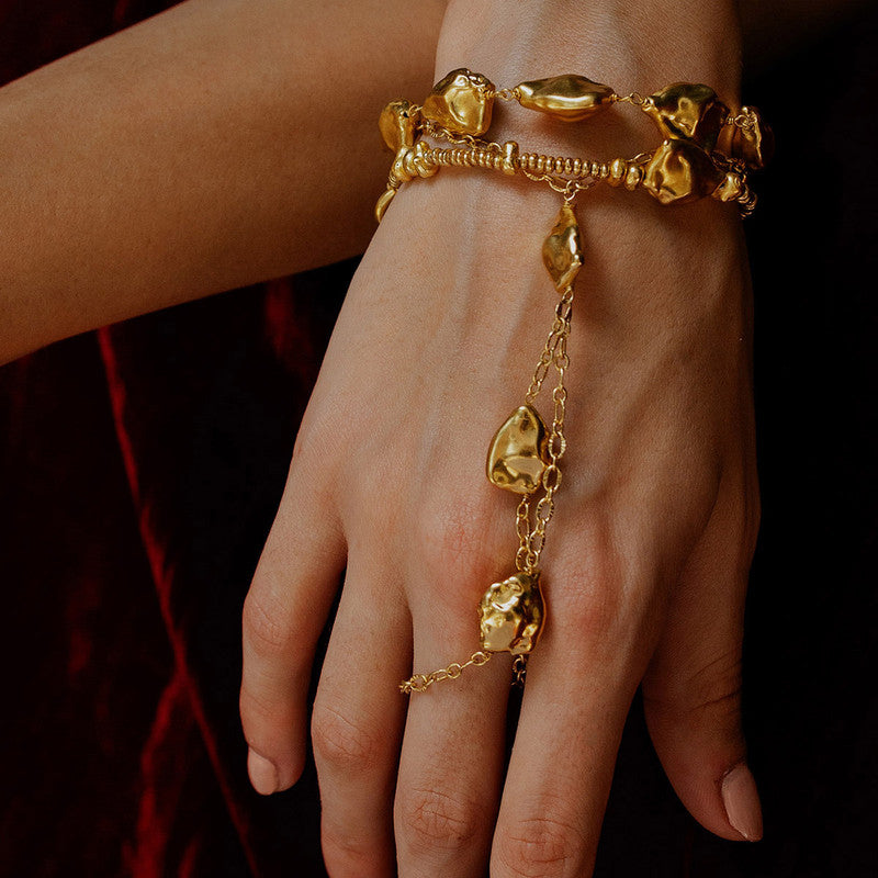 Molten Nugget Bracelet | 14K Gold Plated、mySite、camillekostekn