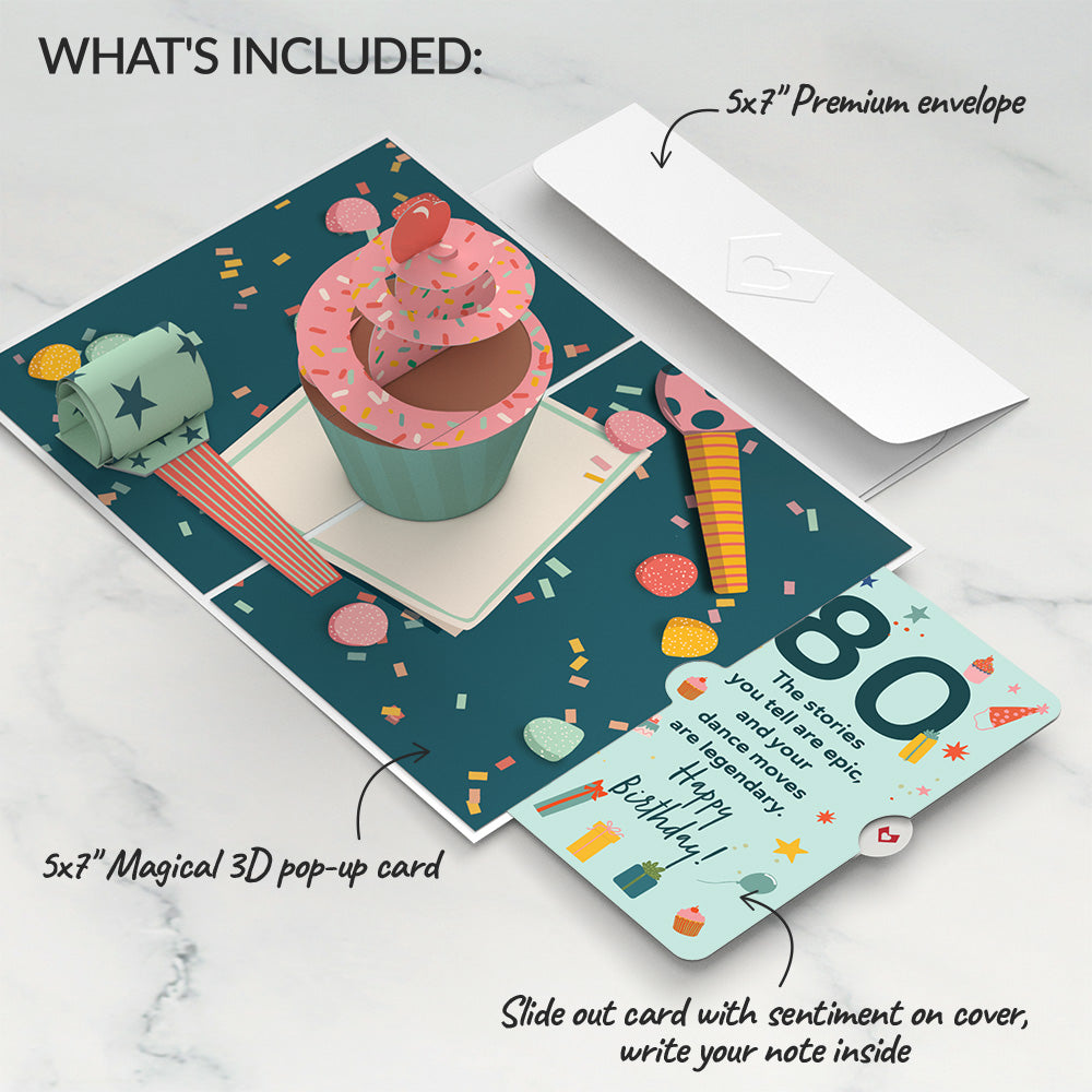80th Birthday Cupcake Pop-Up Card and Sentiment Set、mySite、solidvoid