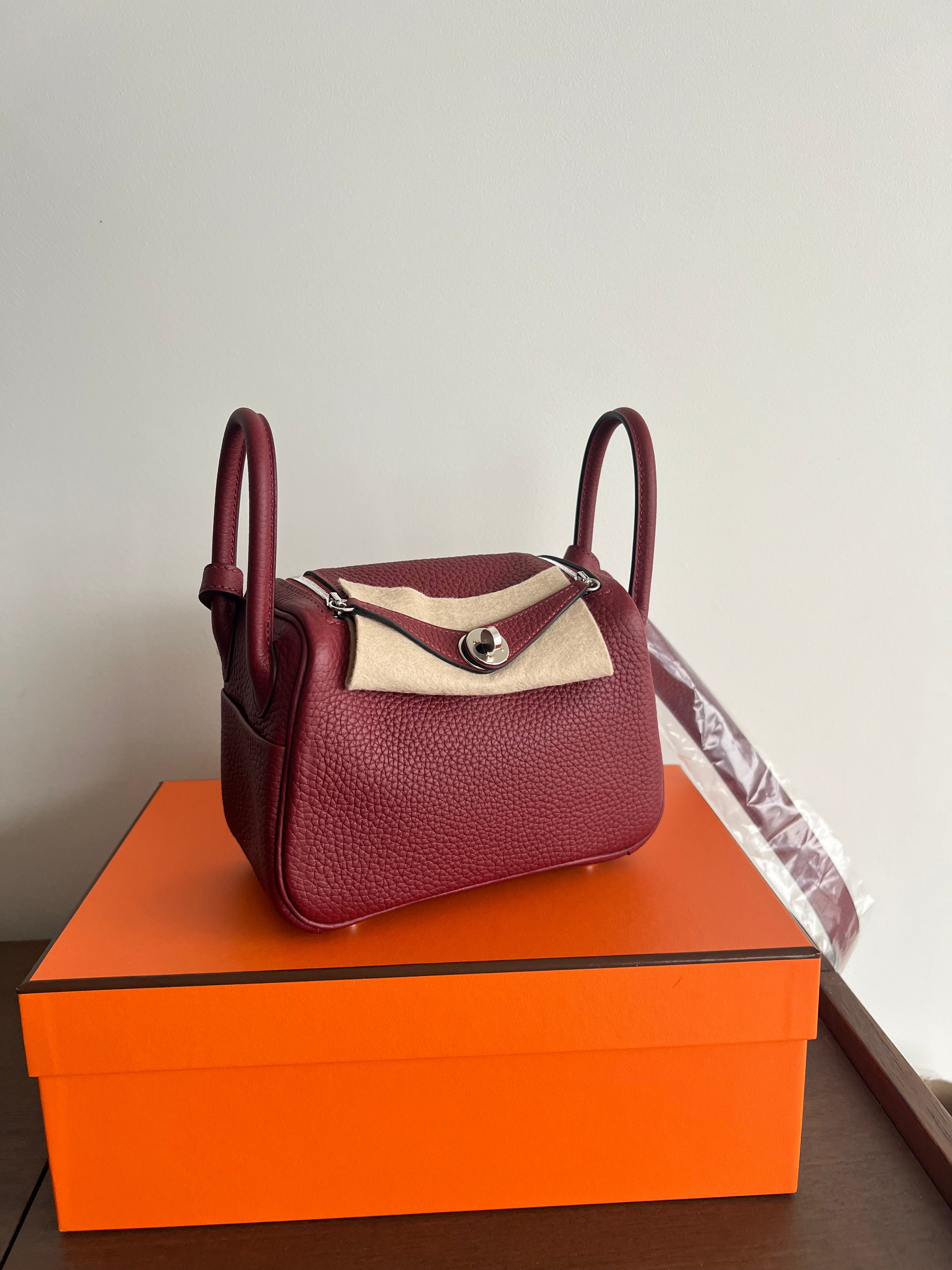 Hermès Mini Lindy Rouge H Clemence PHW、mySite、garminoutage.com
