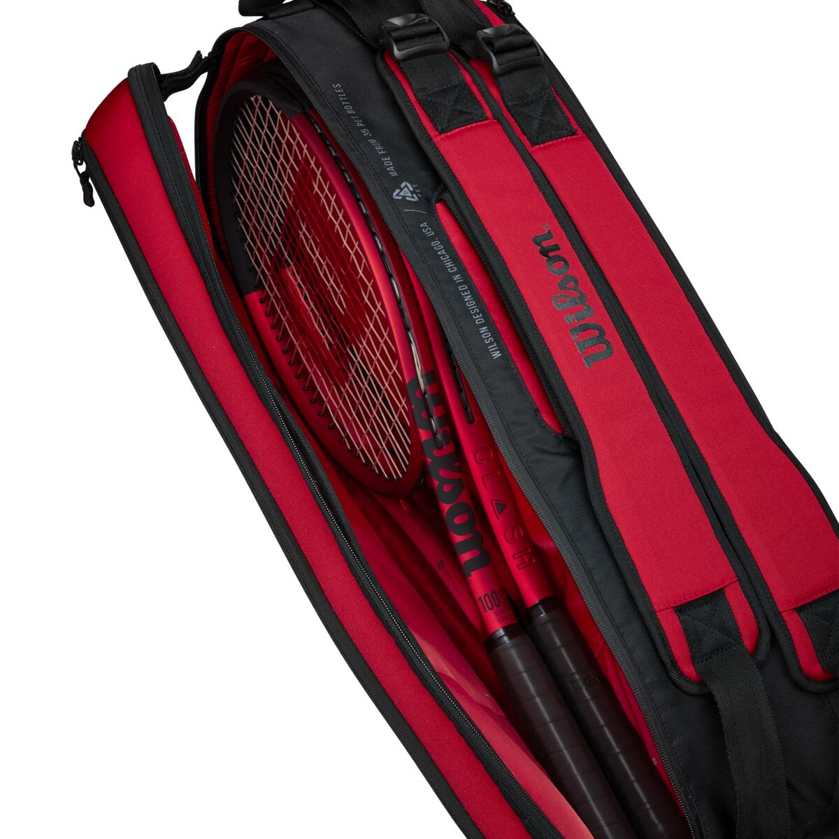 Wilson Clash v2 Super Tour 6 Pack Racquet Bag (Red/Black)