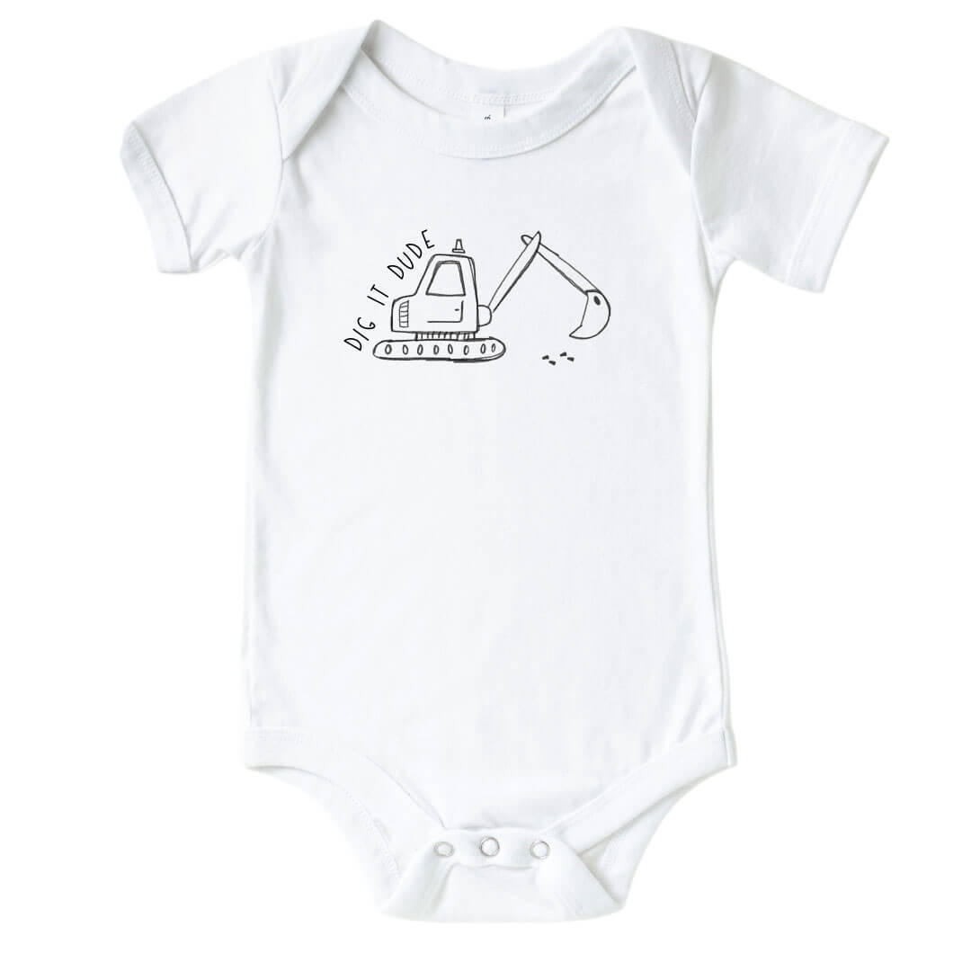  Dig It Dude Graphic Bodysuit | White、mySite、layawaytickets