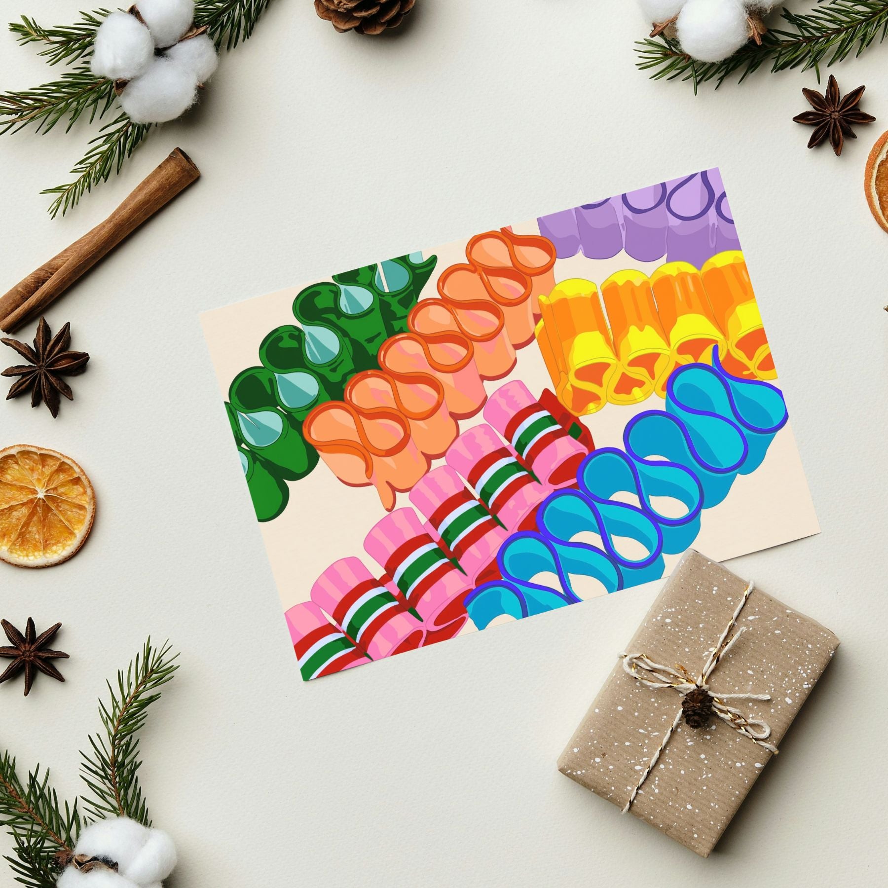  Candy Ribbon Gift Greeting Card 5 Pack、mySite、ghnorth