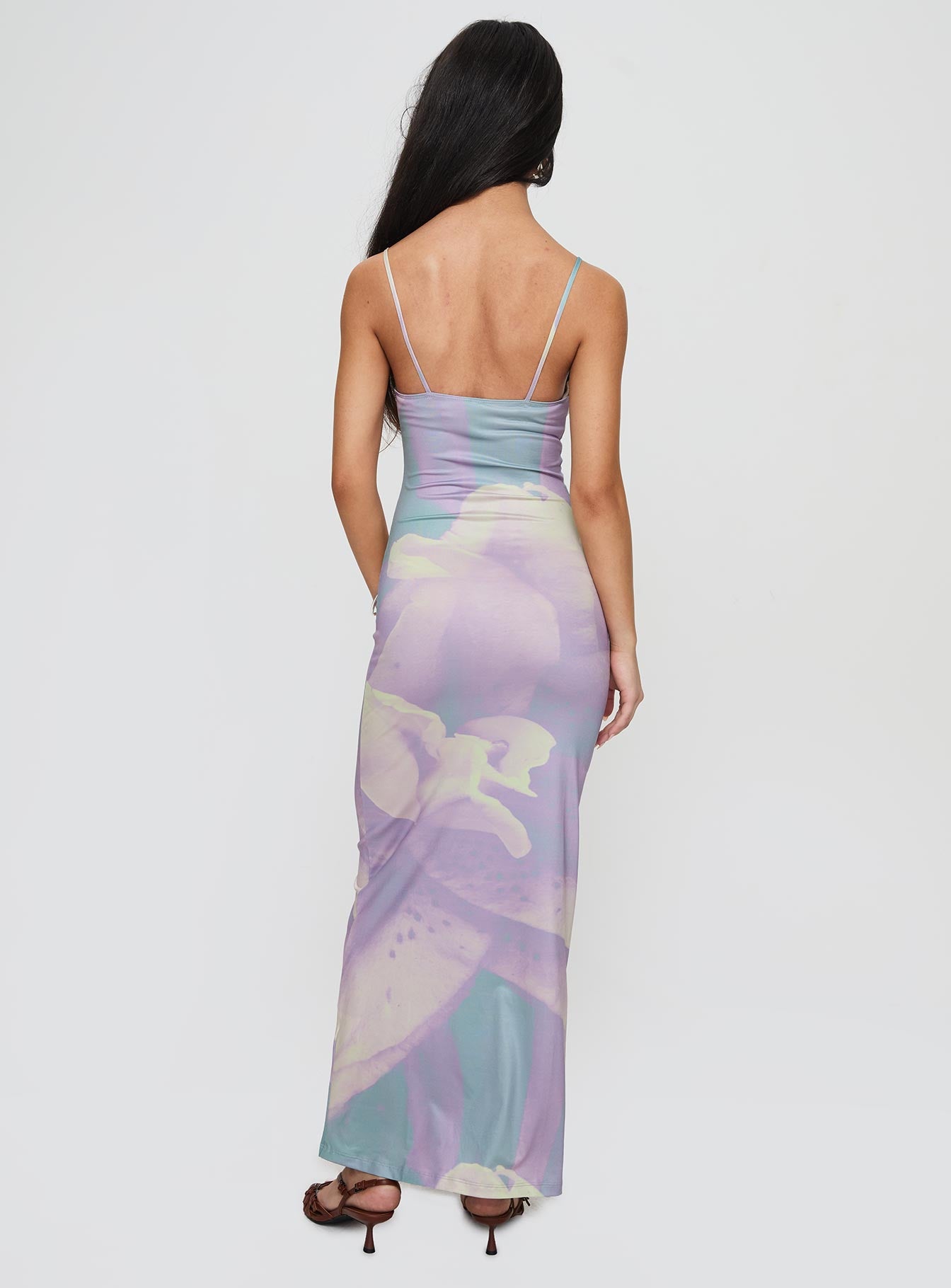 Norila Maxi Dress Slinky Orchid Petals Lilac、mySite、solidvoid