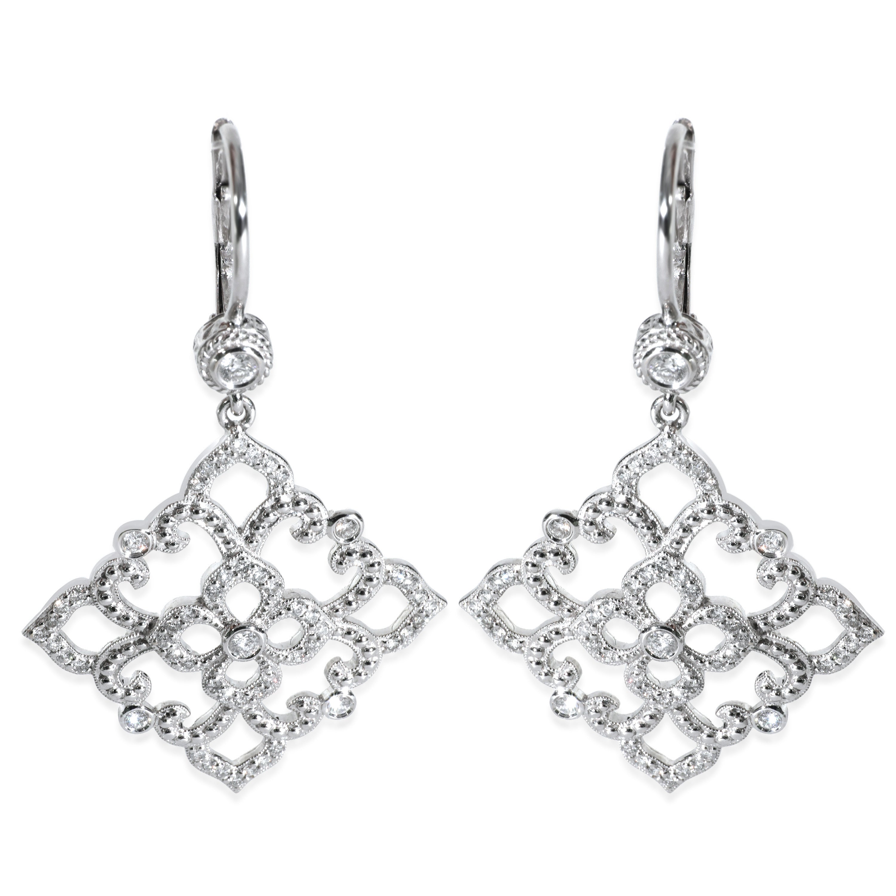 White Gold Diamond Lace Earrings、mySite、garagedoors4me