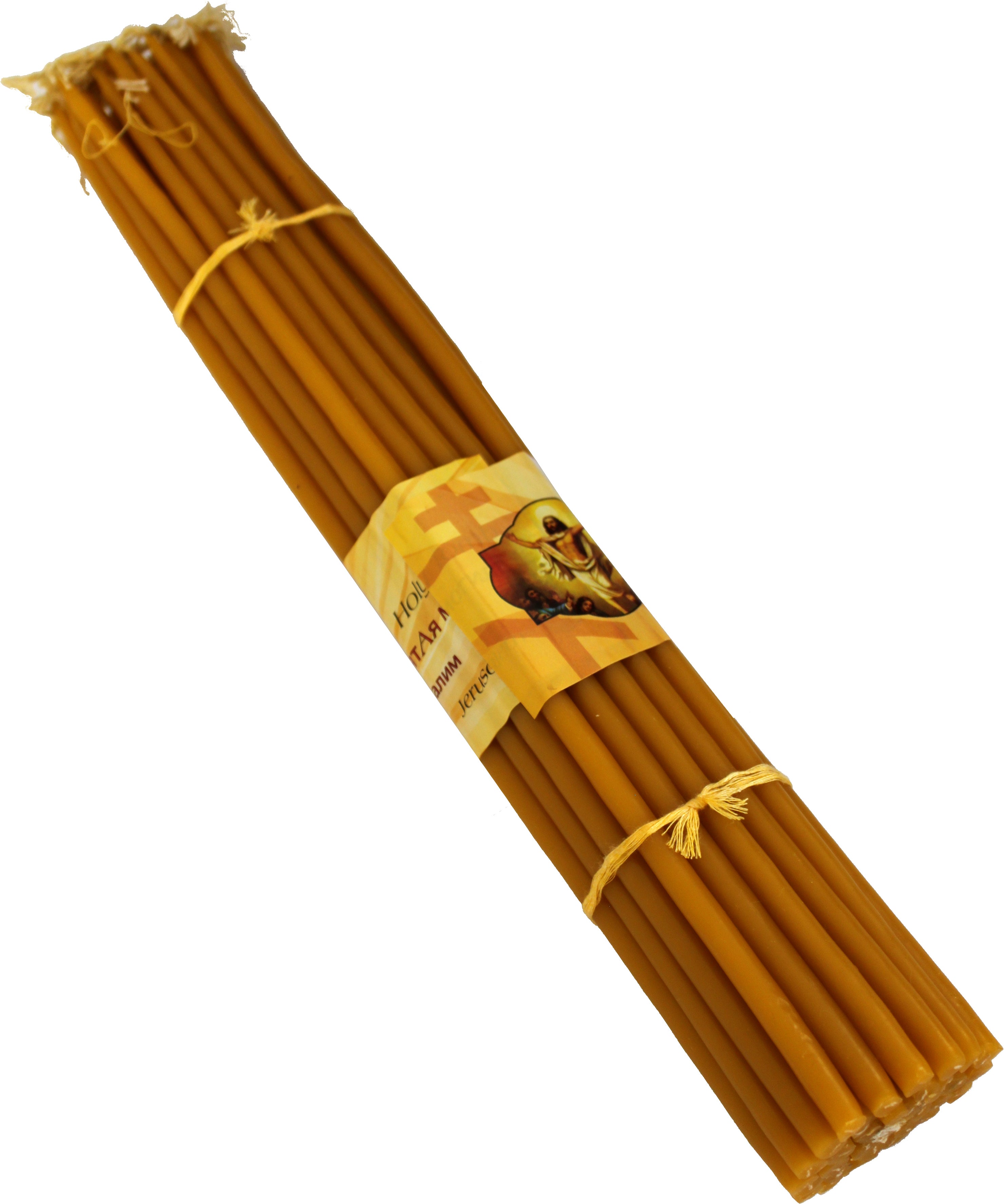 Holy Land Market Beeswax Holy Fire Easter Candles from Jerusalem - 33 Candles - Honey Color Candles、mySite、topwebapps