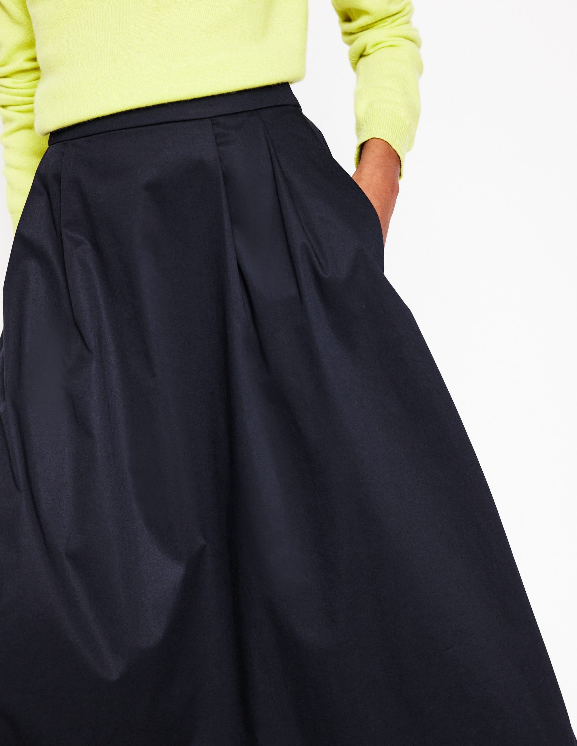 Isabella Cotton Sateen Skirt-Black、mySite、ashleygrahame