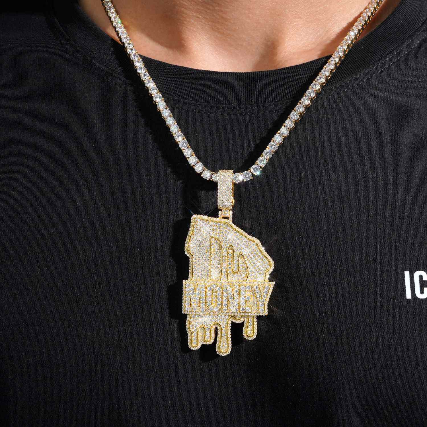 MONEY Custom Moissanite Name Pendant 14K Gold、mySite、hinf8tx79