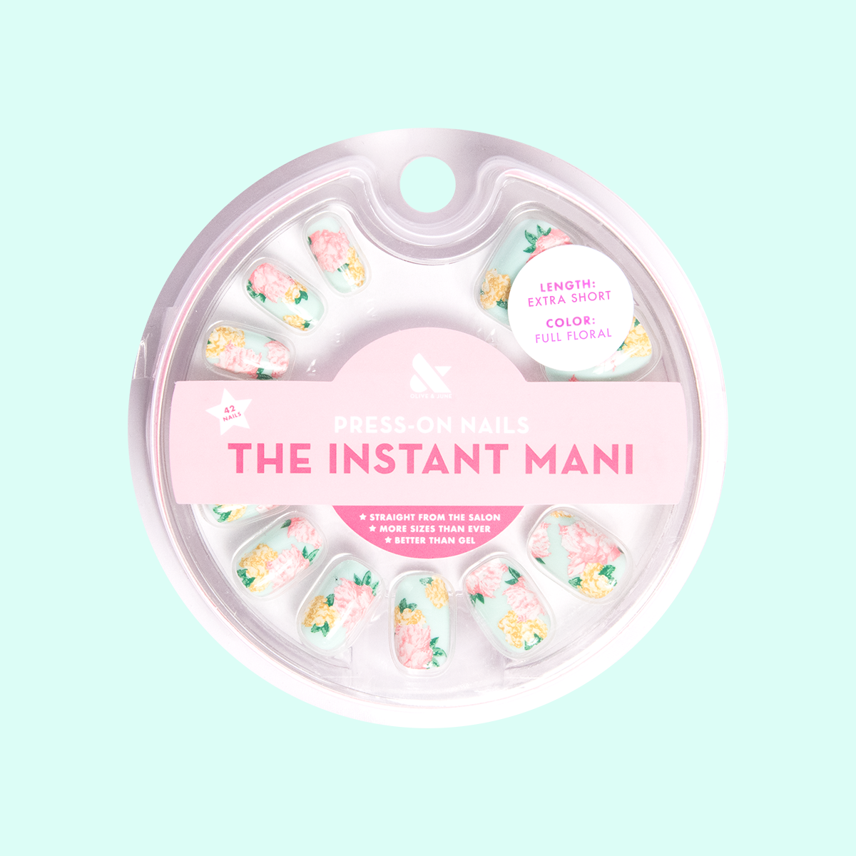 Full Floral - Press-On | Extra Short | Squoval - Part of Set、mySite、solidvoid