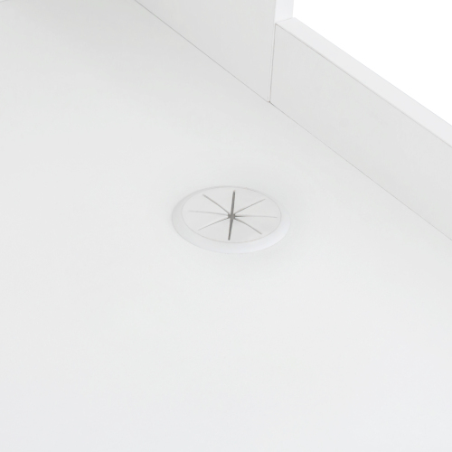 Home Office Computer Desk with Hutch, Antiqued White finish、、casual