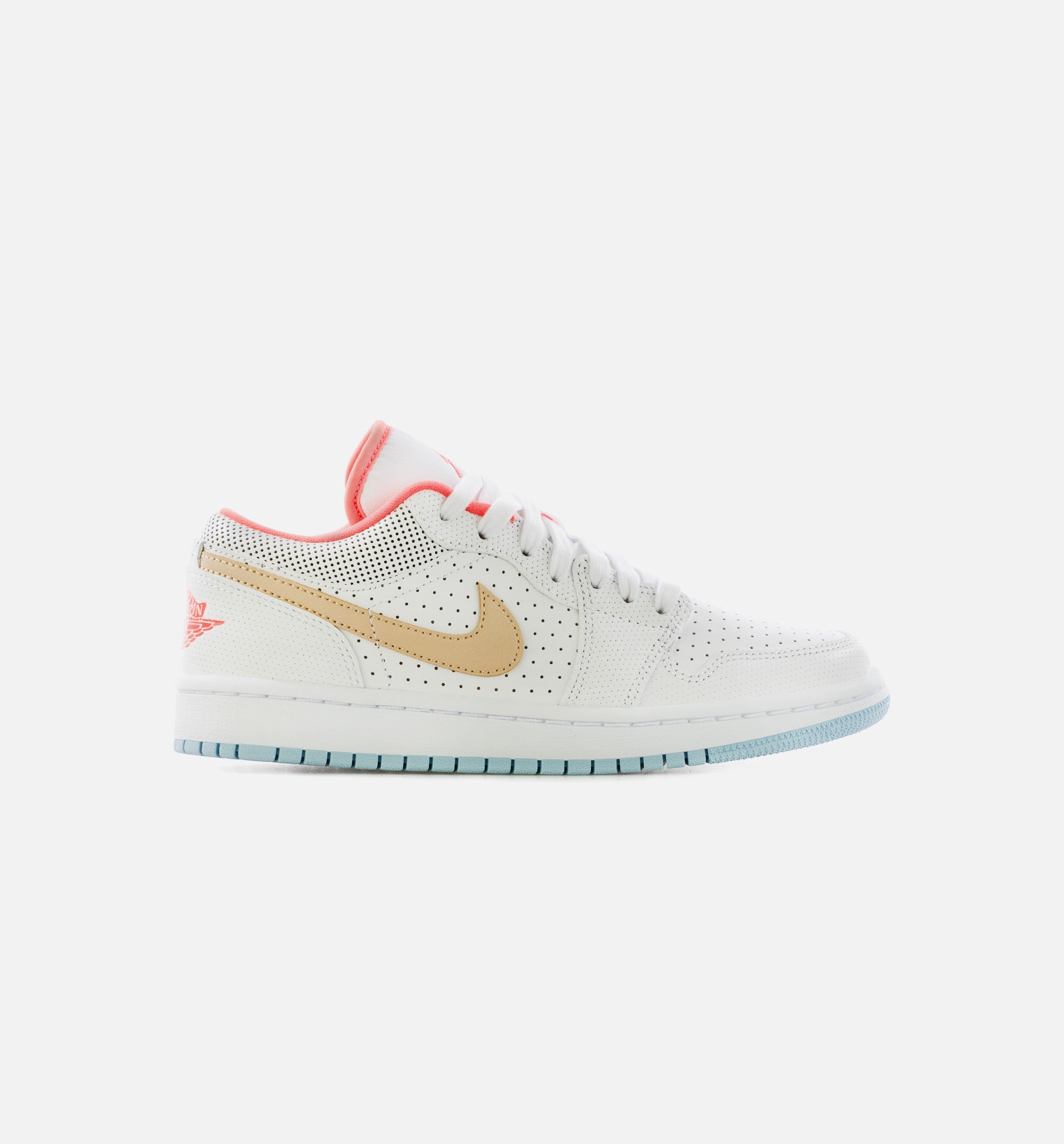 Air Jordan 1 Low White Sesame Womens Lifestyle Shoe - White/Sesame/Flash Crimson/Psychic Blue、mySite、dreamappss