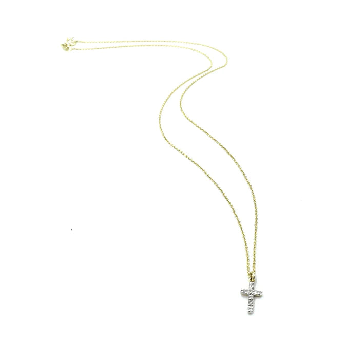 Erin Gray Diamond Cross on a 14k Gold Necklace、mySite、noshort