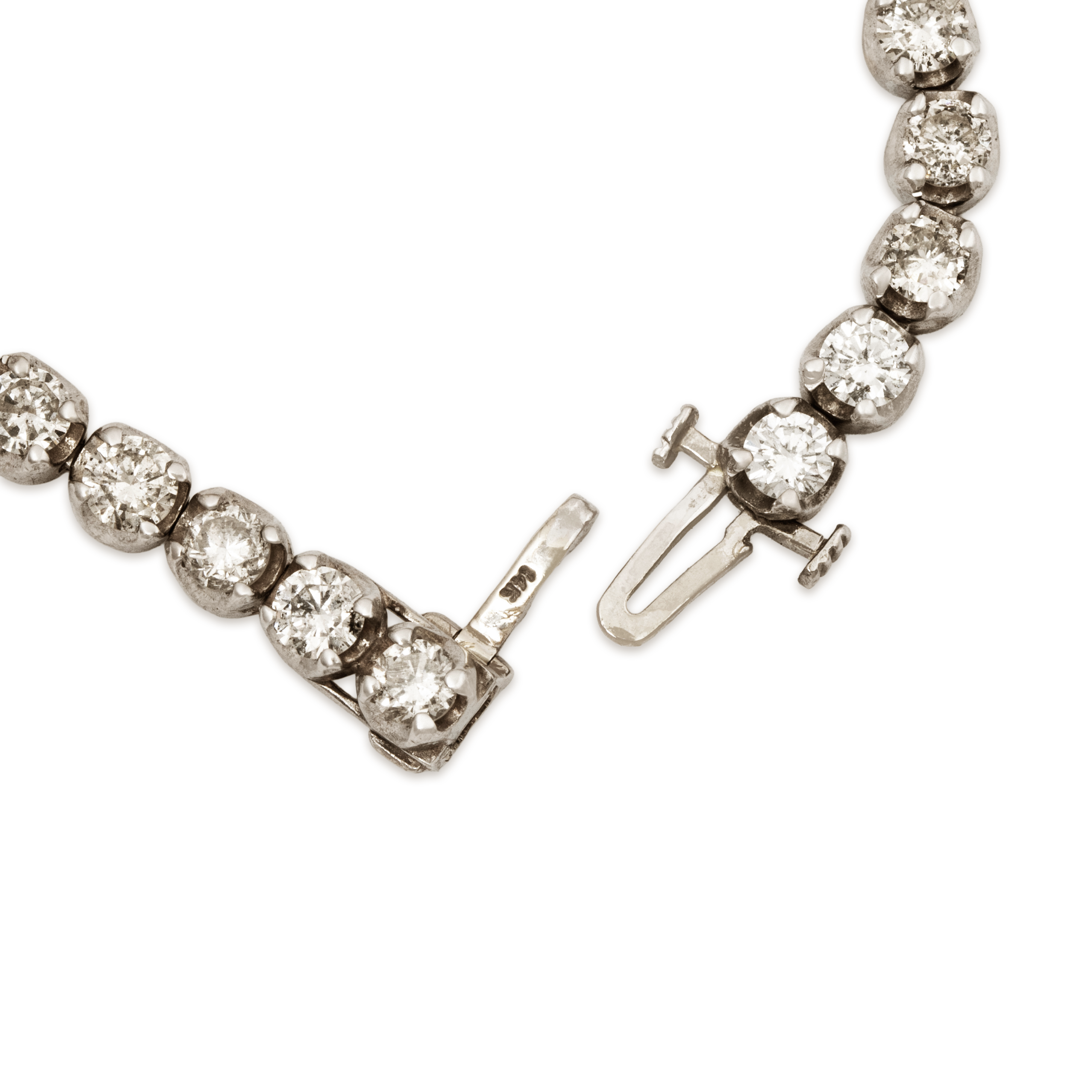 Vintage 14k White Gold 4.29cttw Diamond Brilliant Tennis Bracelet 6.75、mySite、hinf8tx79