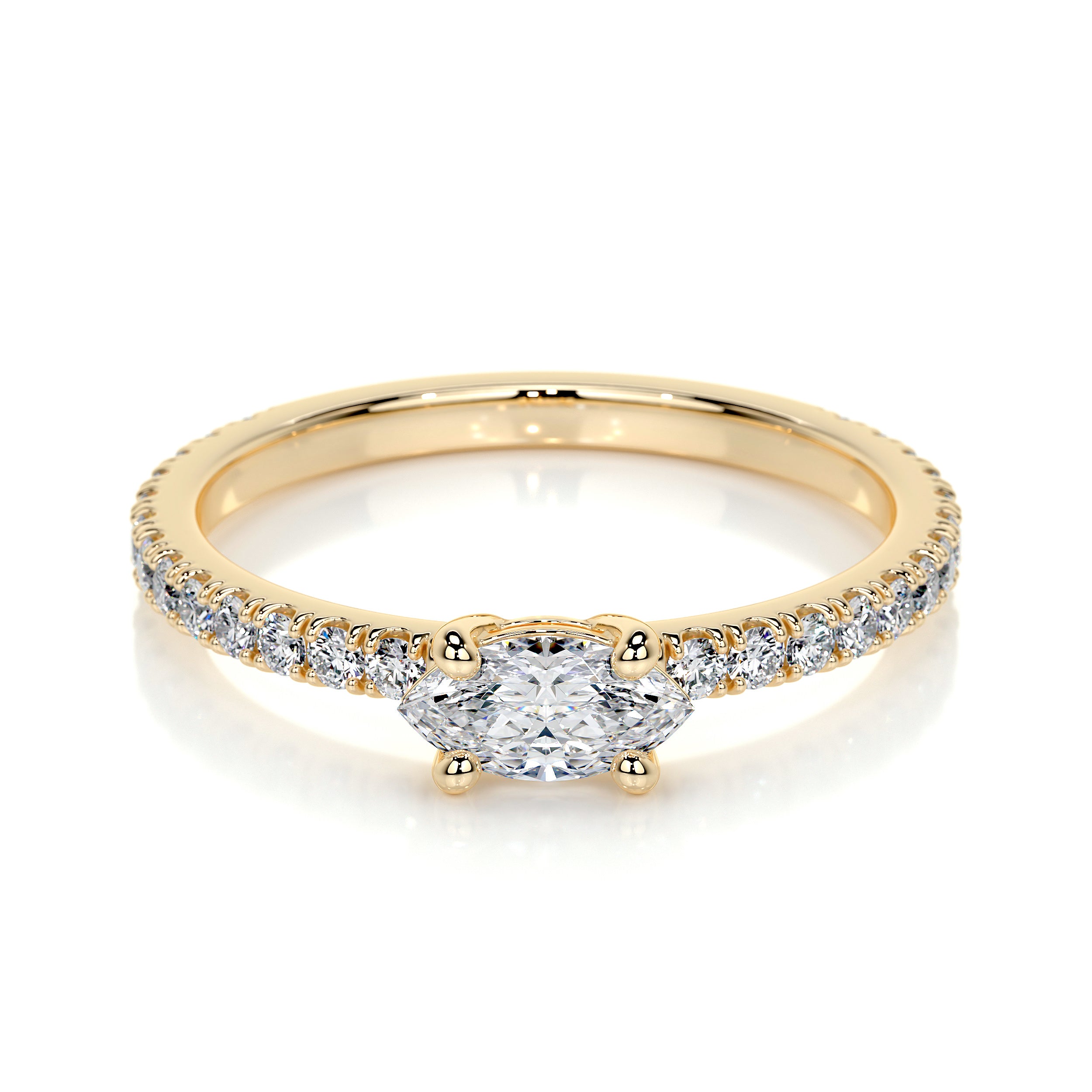 Chloe Marquise Lab Grown Stacking Ring (0.60 Carat) -18K Yellow Gold、mySite、hinf8tx79