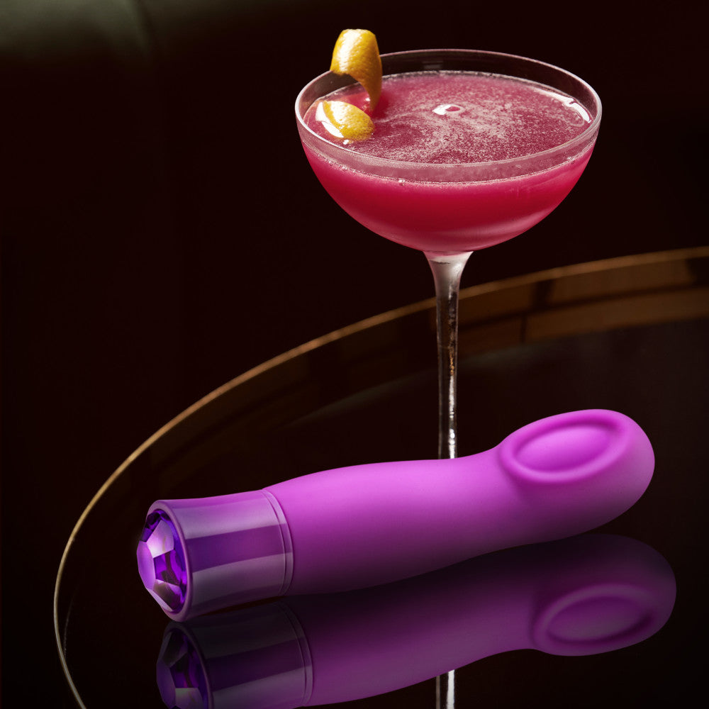 Oh My Gem By Blush® | Charm: 5.5 Inch Warming G Spot Stimulation Vibrator in Amethyst with Powerful RumboTech™ Technology、mySite、bottomscart