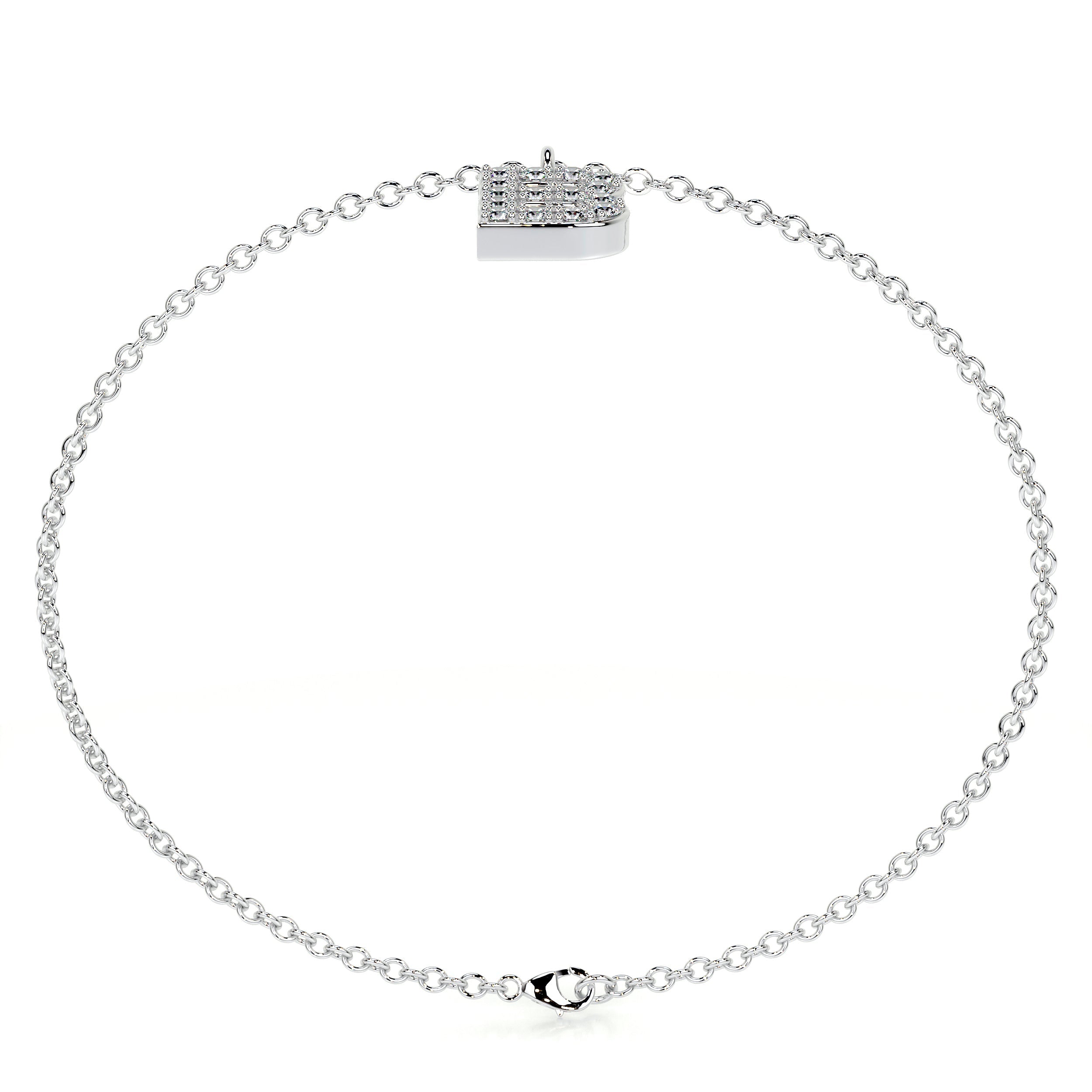 Barbara Letter Diamonds Bracelet (0.15 Carat) -14K White Gold (RTS)、mySite、hinf8tx79