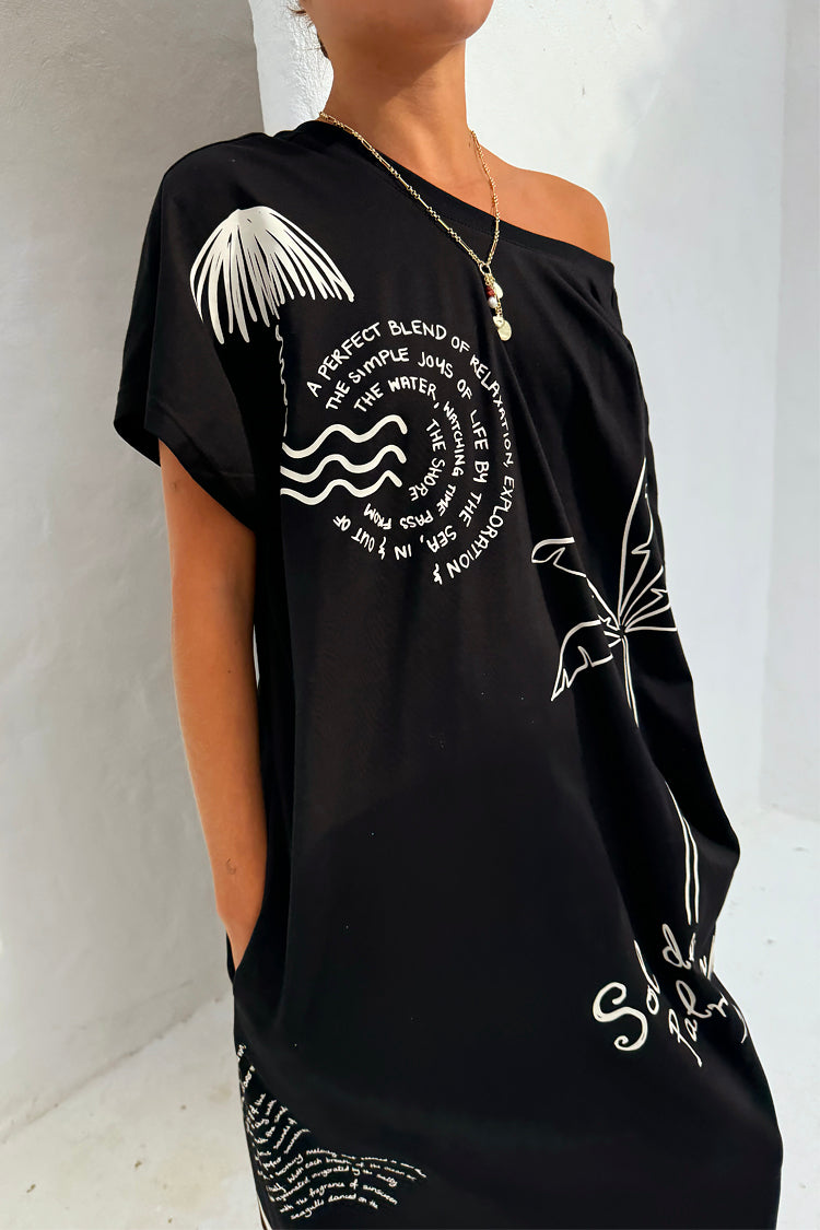 Black Palma T Shirt Dress、mySite、solidvoid