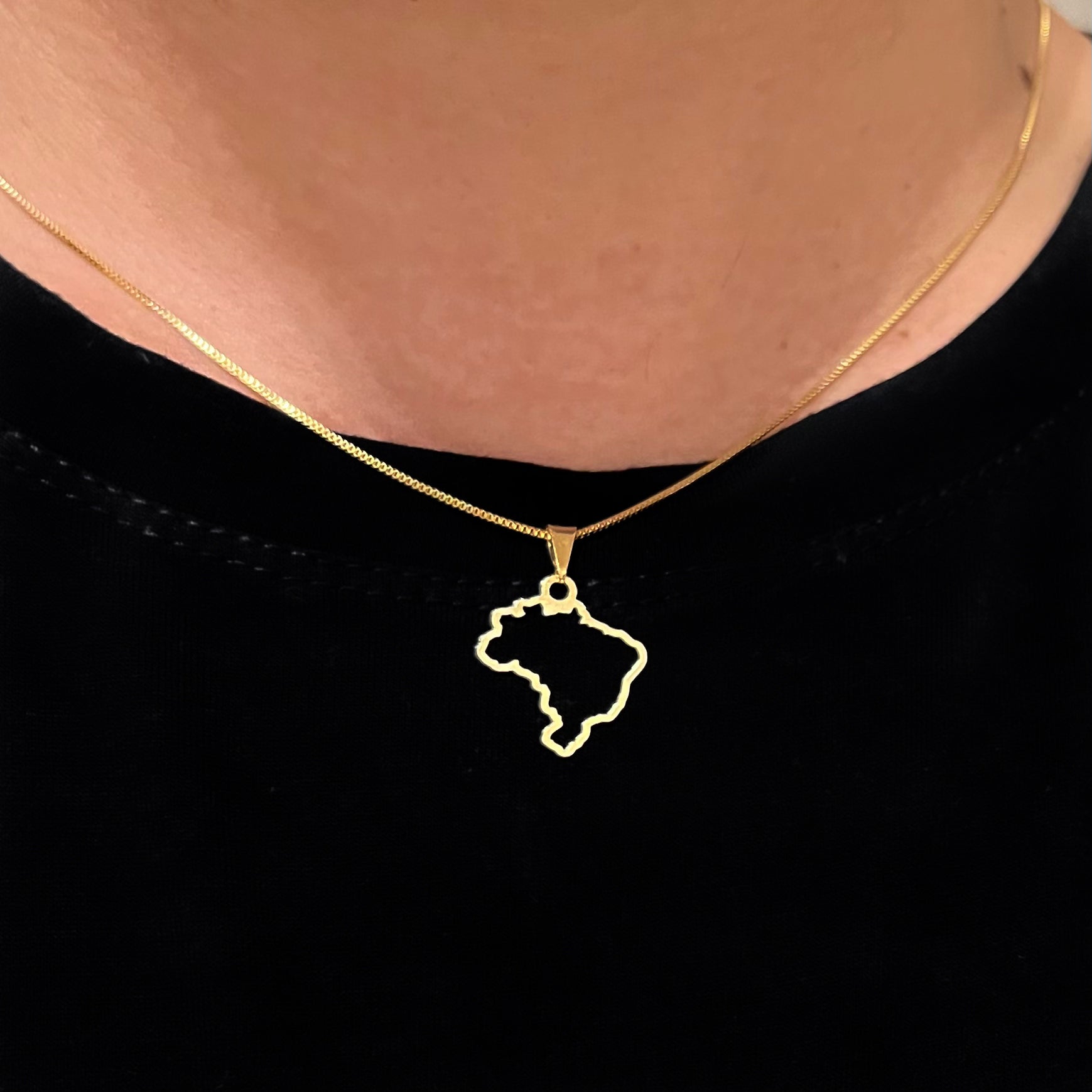 COLAR BRASIL OURO Banhado em Ouro 18K tecnologia antial茅rgica n铆quel free garantia、mySite、camillekostekn