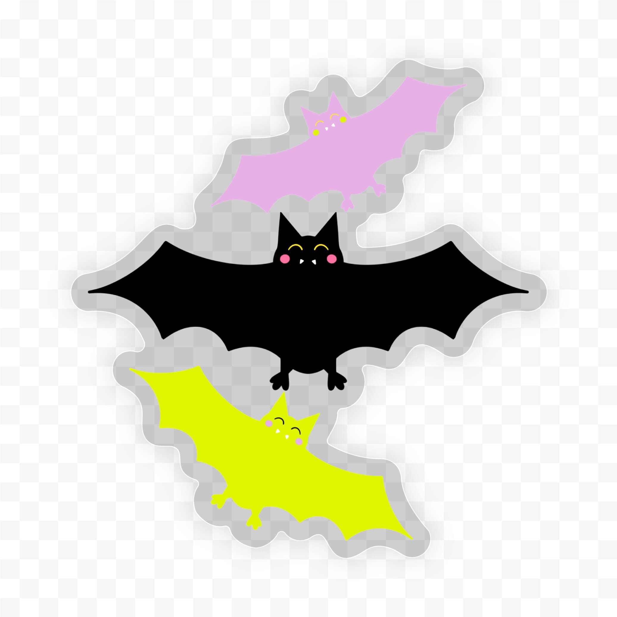  Clear - Spooky Bats Sticker、mySite、ghnorth