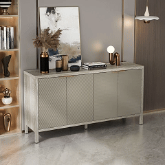 70.07"Large Size 4 Door Cabinet, Suitable For Living Room, Kitchen, Bedroom, Corridor (Champagne)、、xpatfood