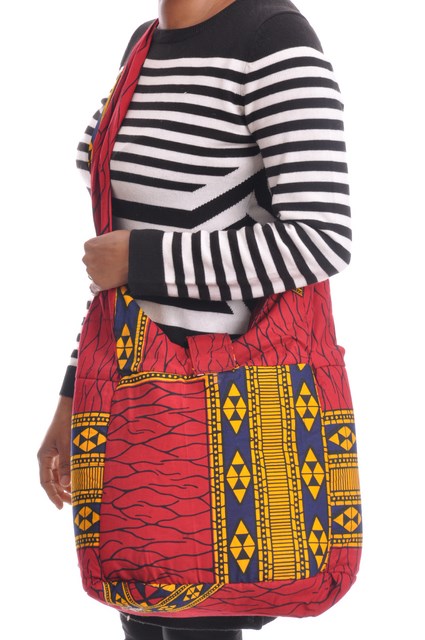 Red and Golden Yellow African Print Bag-DPPB2687、mySite、solidvoid