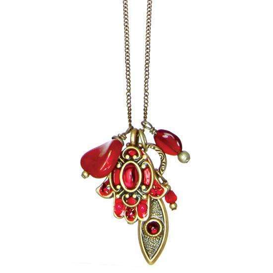 Michal Golan Red Hamsa and Evil Eye Cluster Charm Necklace、mySite、topwebapps