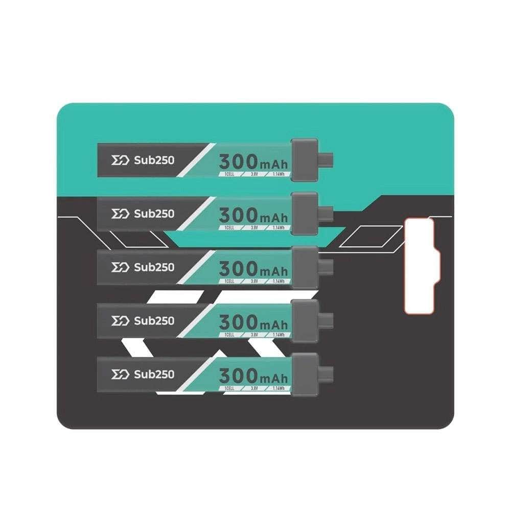  Sub250 1S 300mAh 75C Micro Battery 5PK - A30、mySite、merchandisen