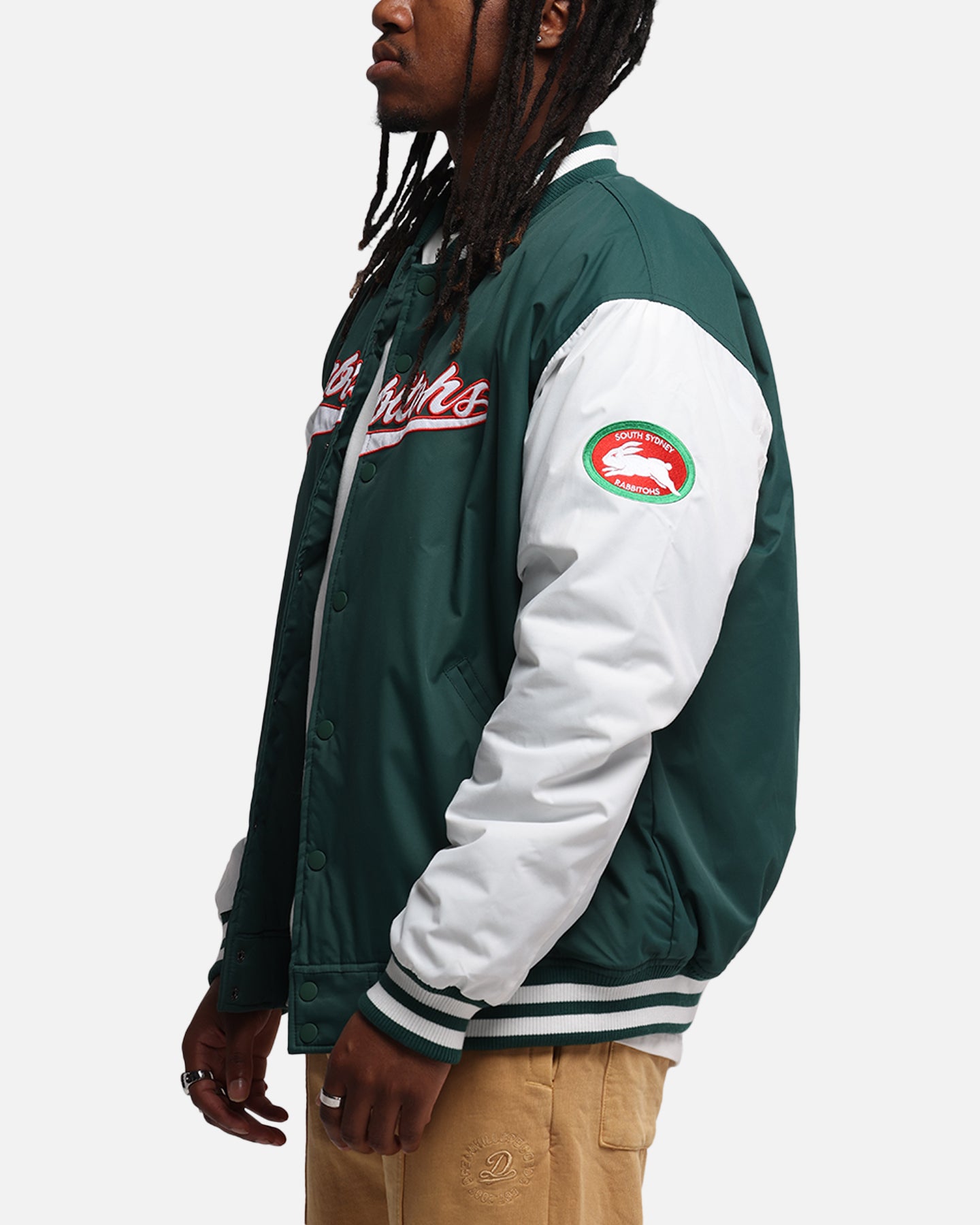 Bleacher Athletic South Sydney Rabbitohs NRL 1908 Baseball Varsity Jacket Official Team Colour、mySite、zt4zffjzw