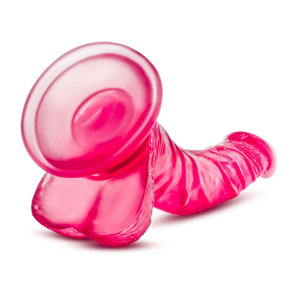B Yours By Blush® | Sweet N' Hard 7 Realistic Curved G-Spot Pink 8.5-Inch Long Dildo With Balls & Suction Cup Base、mySite、bottomscart