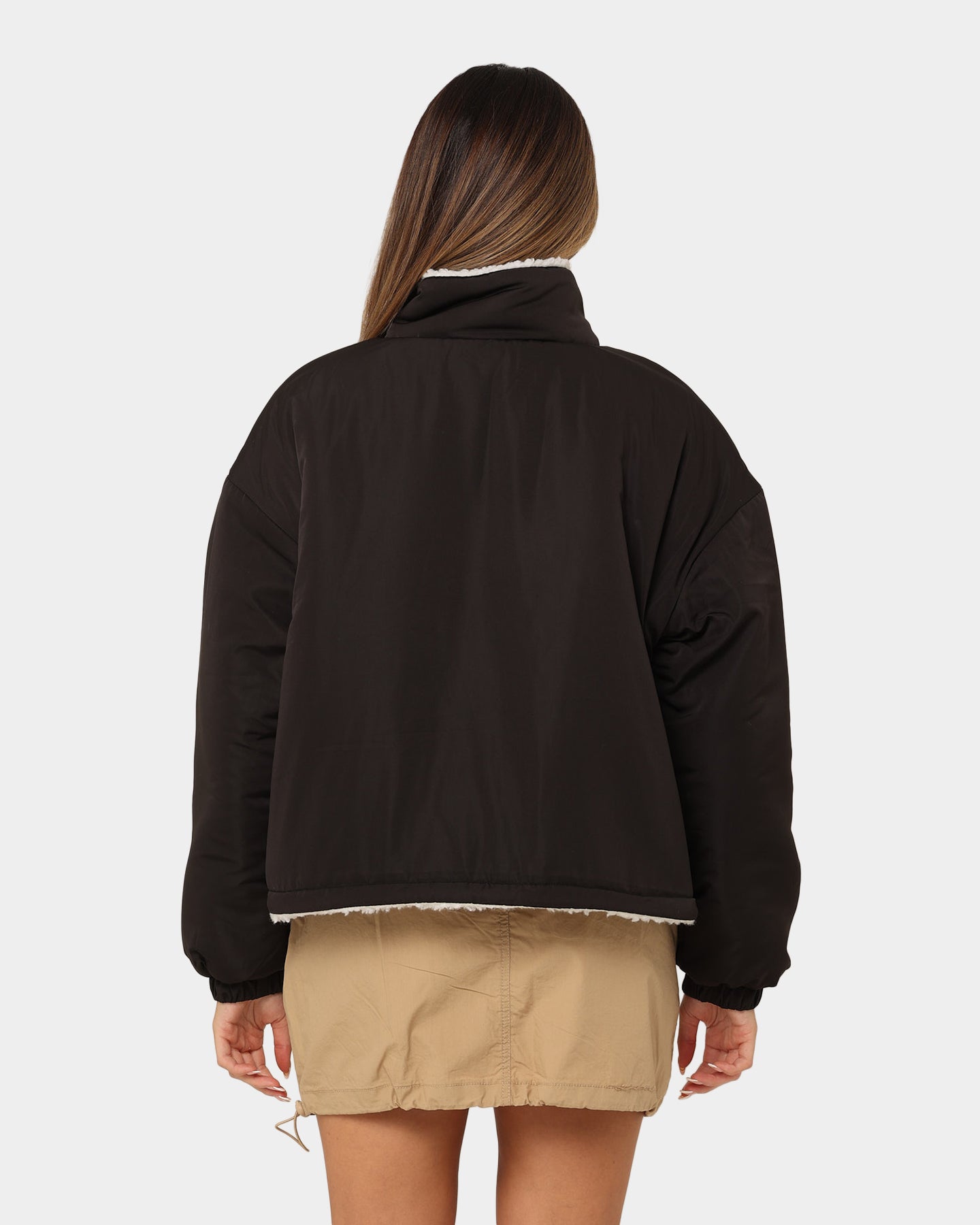Stussy Women's Reversible Work Sherpa Jacket Black/White、mySite、zt4zffjzw