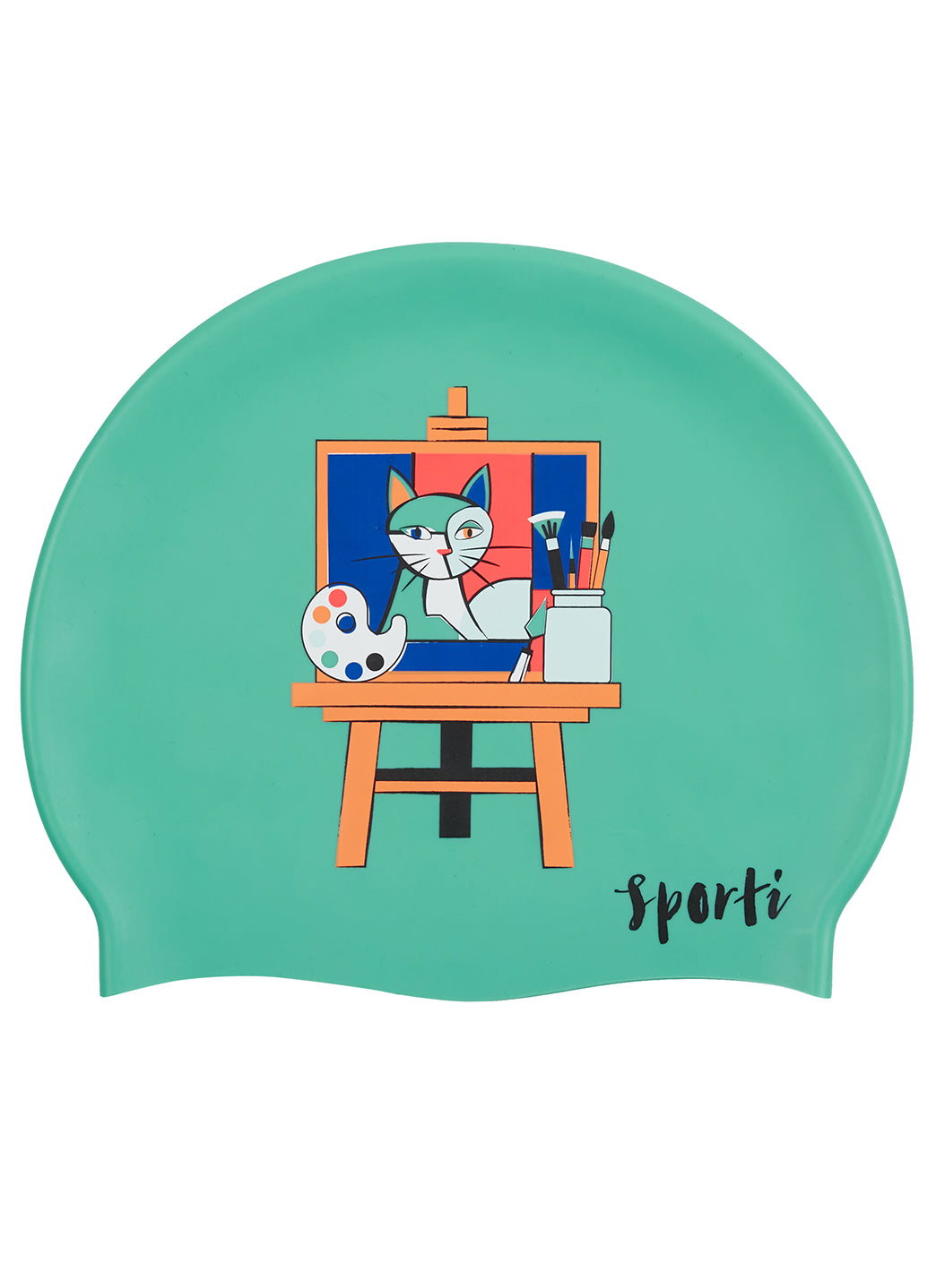 Sporti Cubist Whiskers Silicone Swim Cap、mySite、noshort