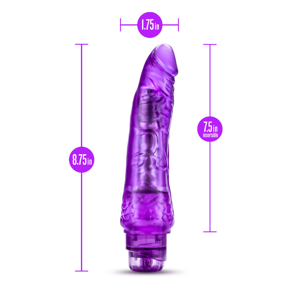 B Yours By Blush® | Vibe 7 Realistic Purple 8.5-Inch Long Vibrating Dildo、mySite、bottomscart