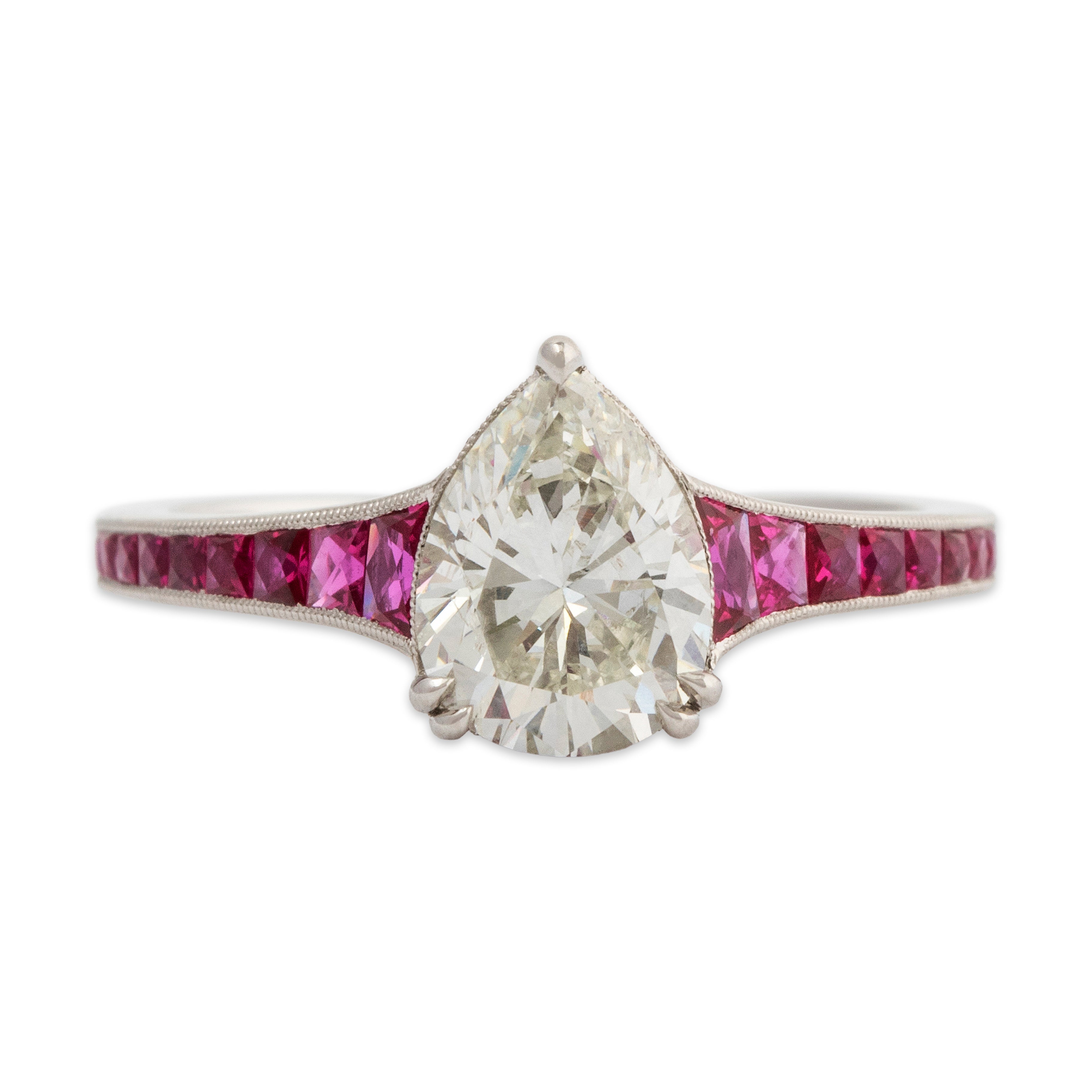 Abbott & Oaks Platinum 1.57ct Diamond Ruby Art Deco Style Engagement Ring 6.25、mySite、hinf8tx79