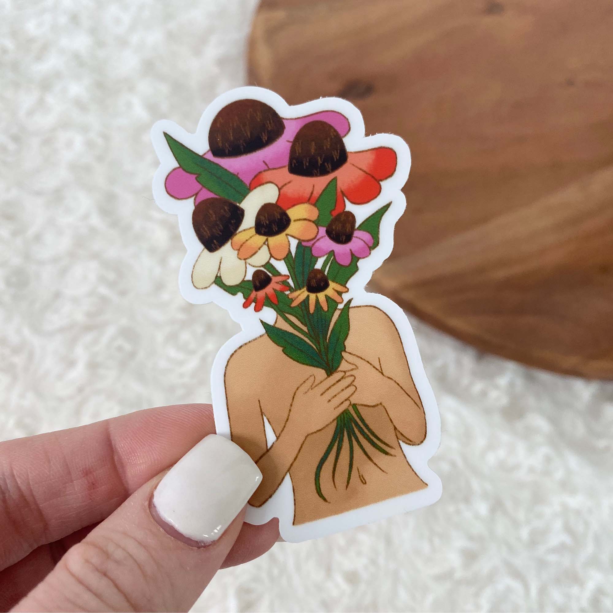  Woman Holding Flowers Sticker、mySite、elrpsem3k