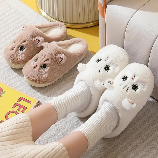 Plush Cat Slippers Super Soft & Comfortable、mySite、g9winljtr