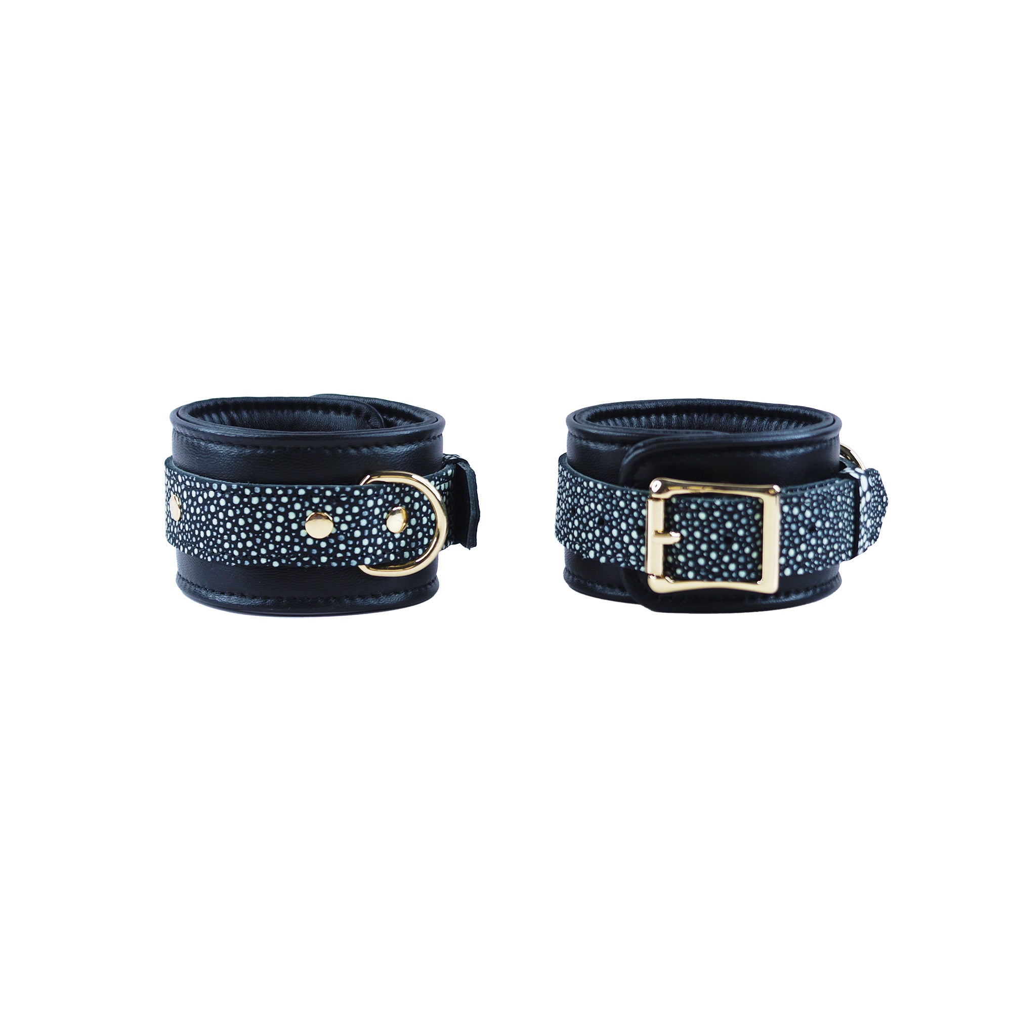 Mystim Lux 6 Piece Organic Leather Bondage Set | Wrist | Ankles | Collar | Chain、mySite、bottomscart