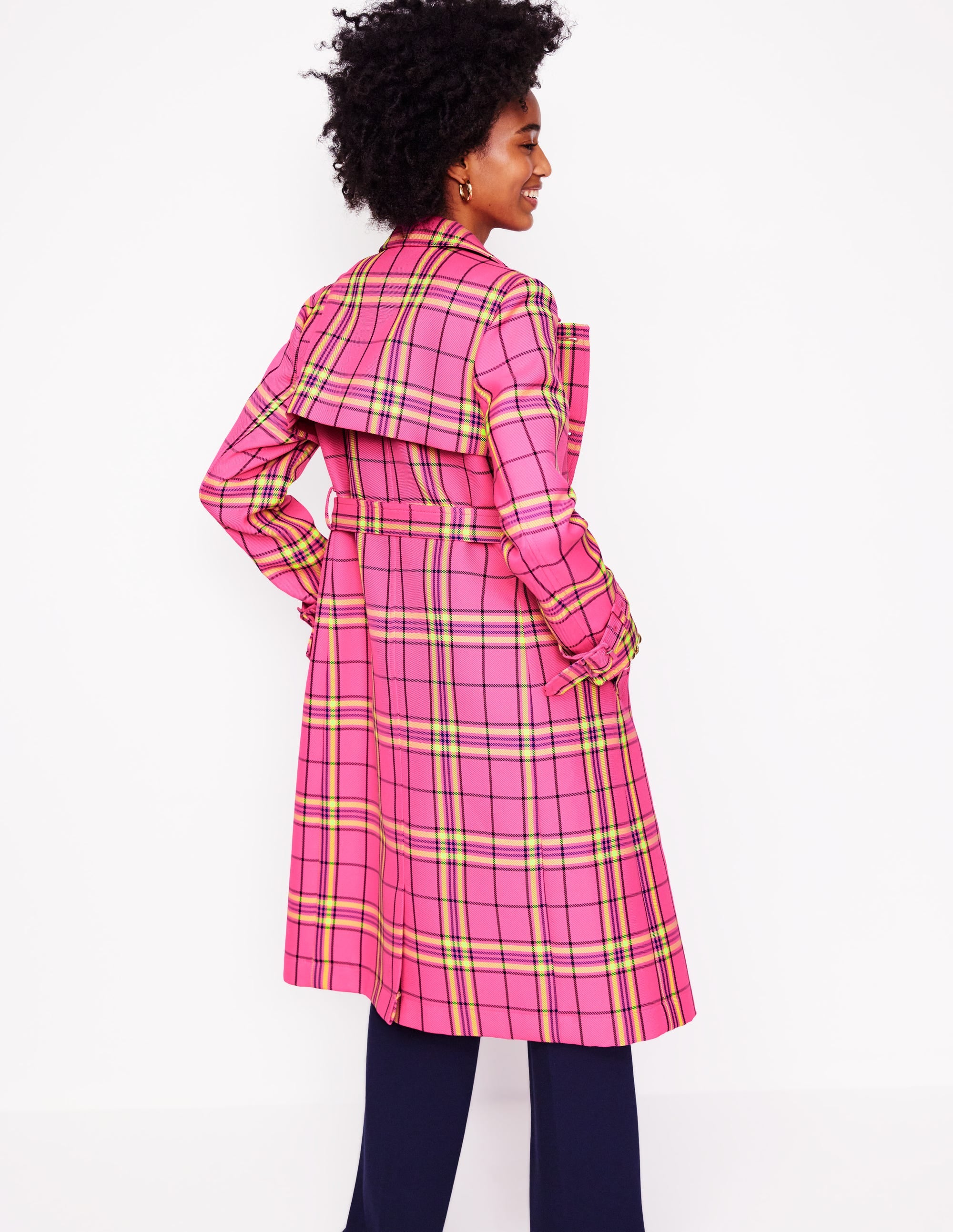  Cheltenham Trench Coat-Pink Neon Check、mySite、ashleygrahame