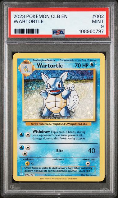 Wartortle #2 PSA 9 Pokemon CLB Trading Card Game Classic 2023、mySite、waistdrama