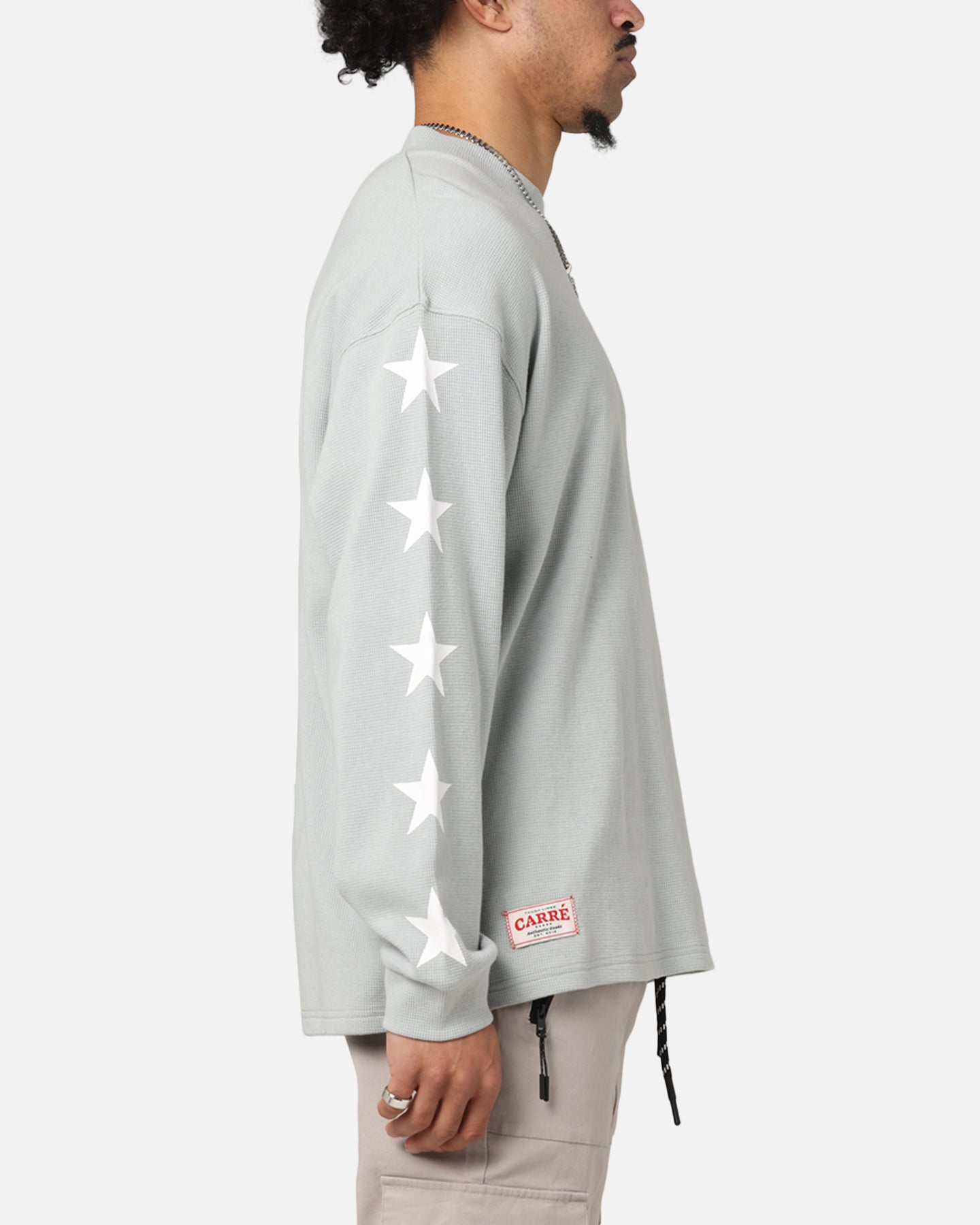 Carre Waffle Workwear Long Sleeve T-Shirt Grey、mySite、zt4zffjzw