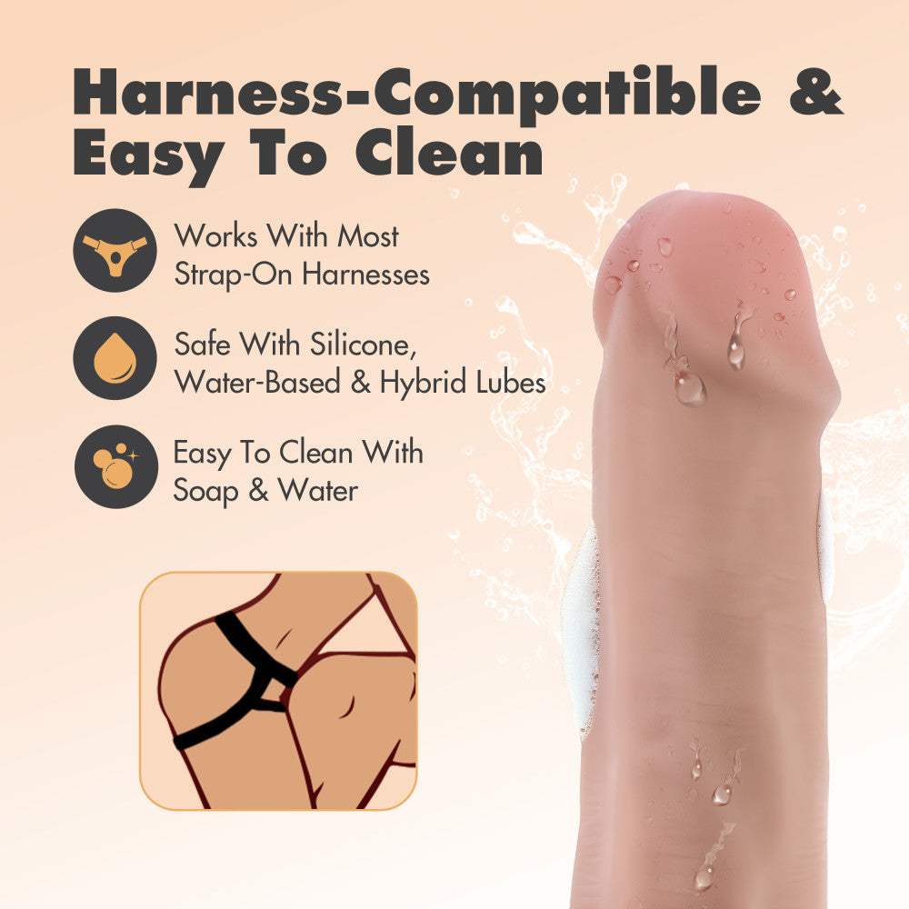 Dr. Skin Plus By Blush® | Realistic Vanilla 6.5-Inch Long Soft Yet Erect & Posable Dildo With Balls & Suction Cup Base、mySite、bottomscart