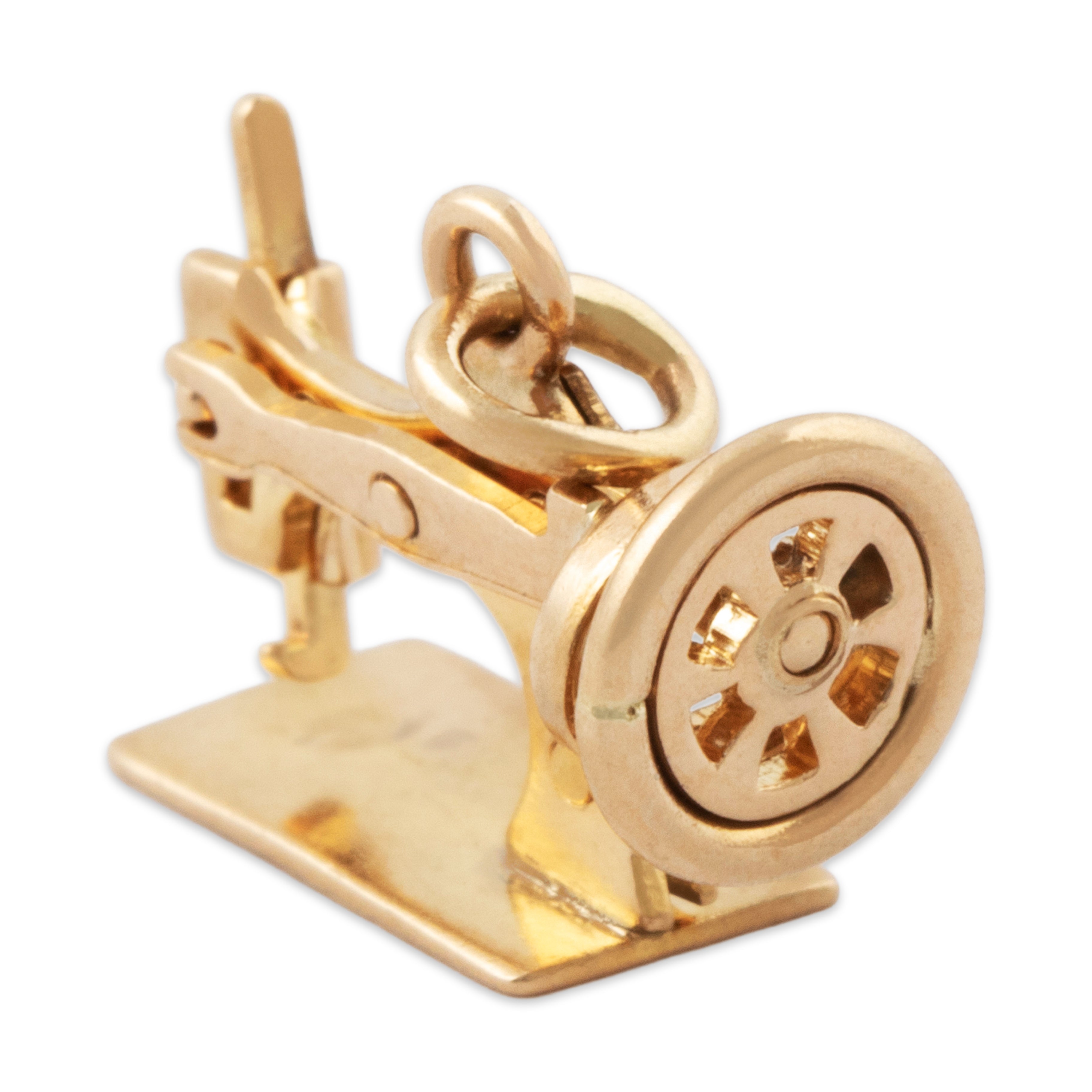 Vintage 14k Yellow Gold Articulated Sewing Machine Charm / Pendant、mySite、hinf8tx79