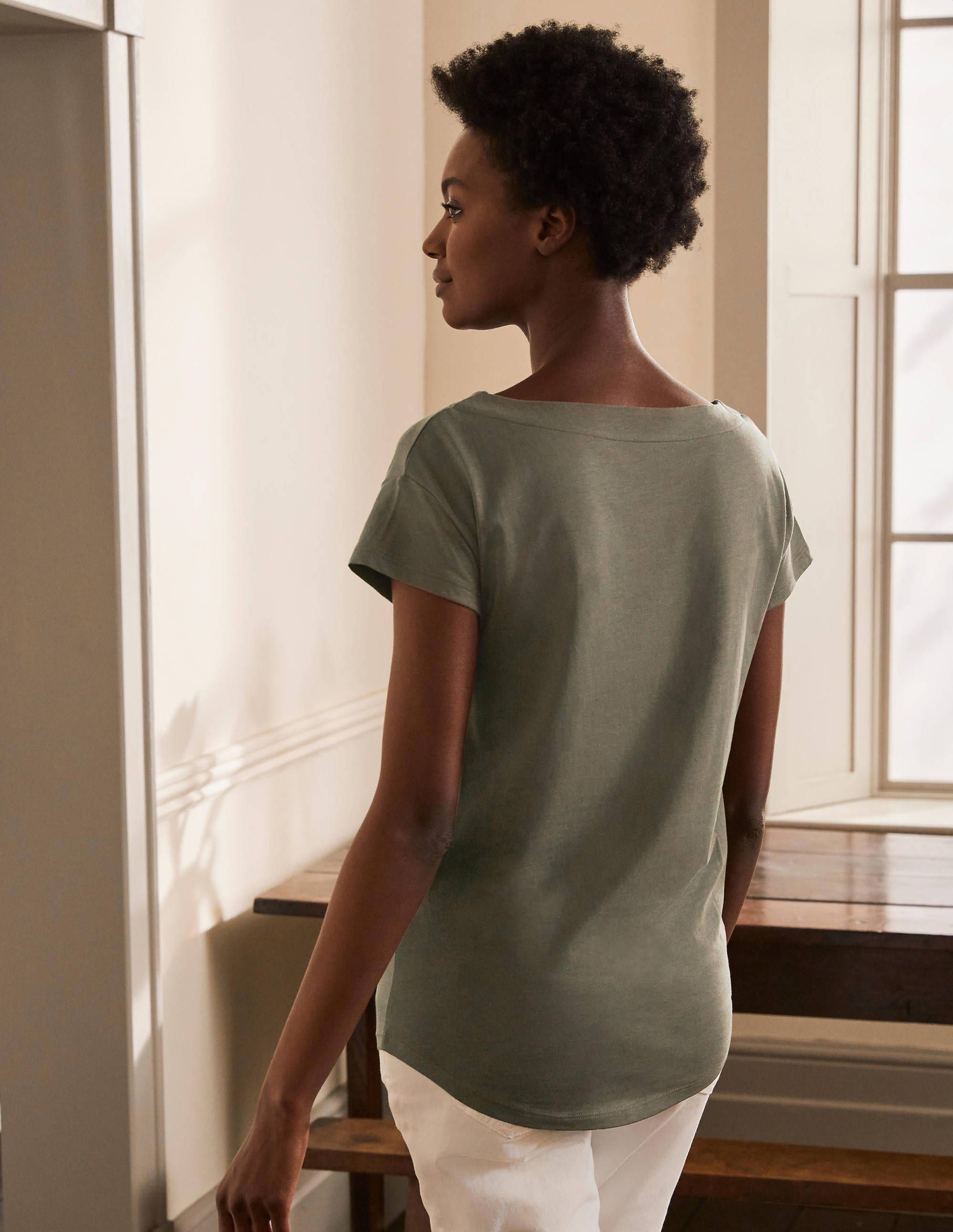  Supersoft Boat Neck T-Shirt-Classic Khaki、mySite、ashleygrahame